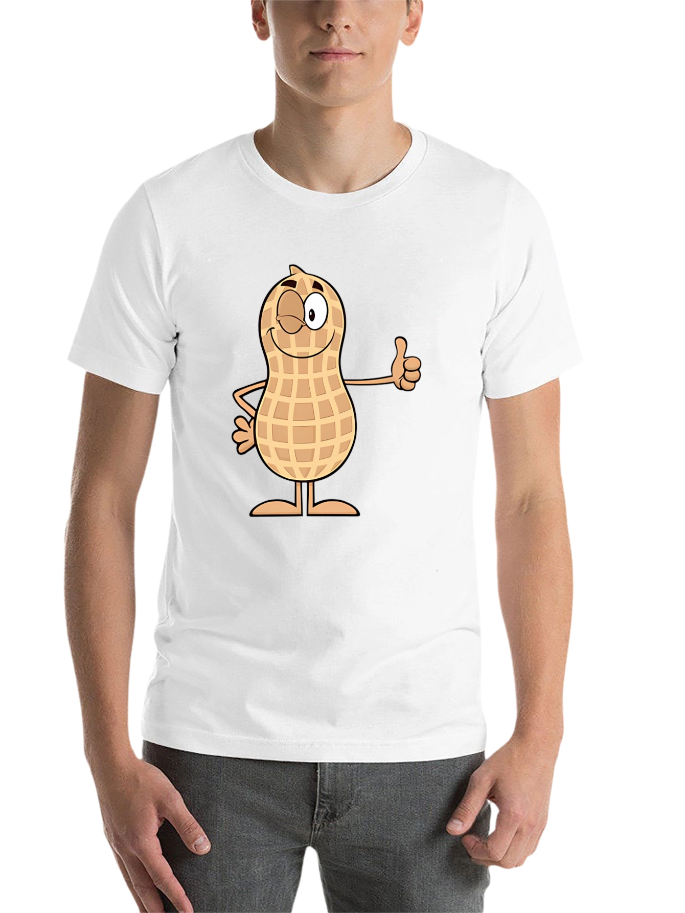 Black Funny Peanut Cartoon Black T-Shirt view 14