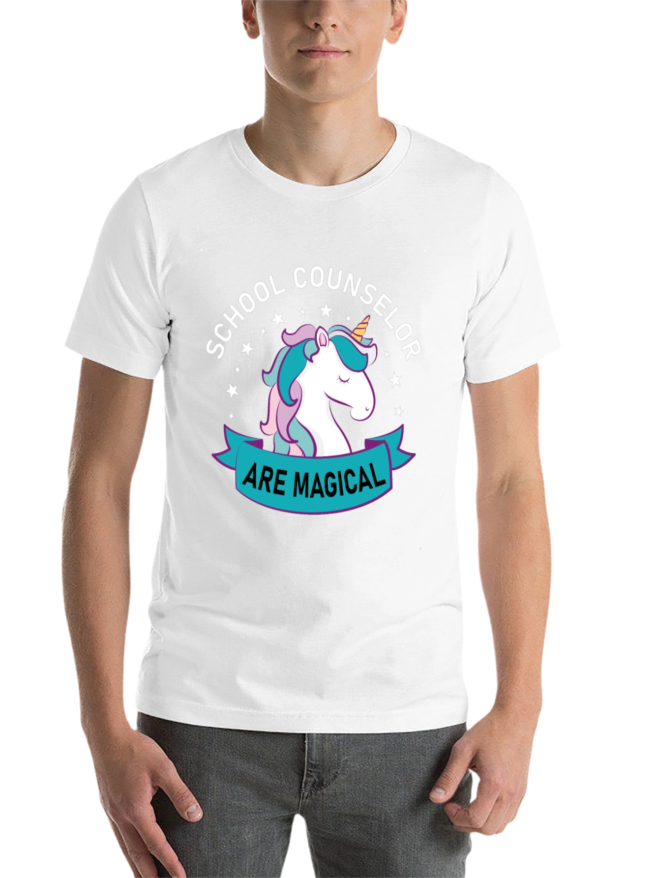 Black School Counselor Unicorn T-Shirt view 14