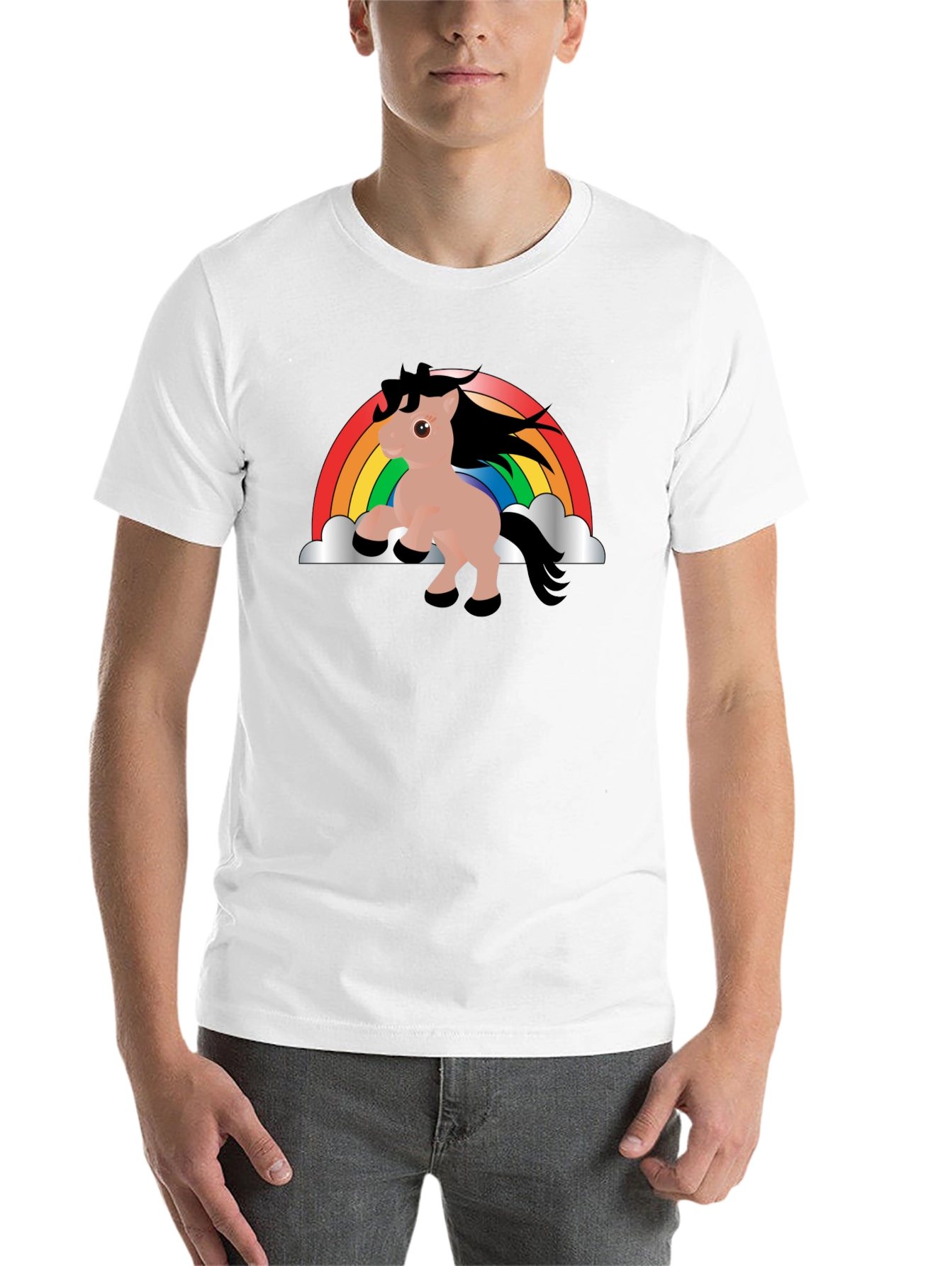 Black Rainbow Unicorn T-Shirt - Black Cotton Tee view 14