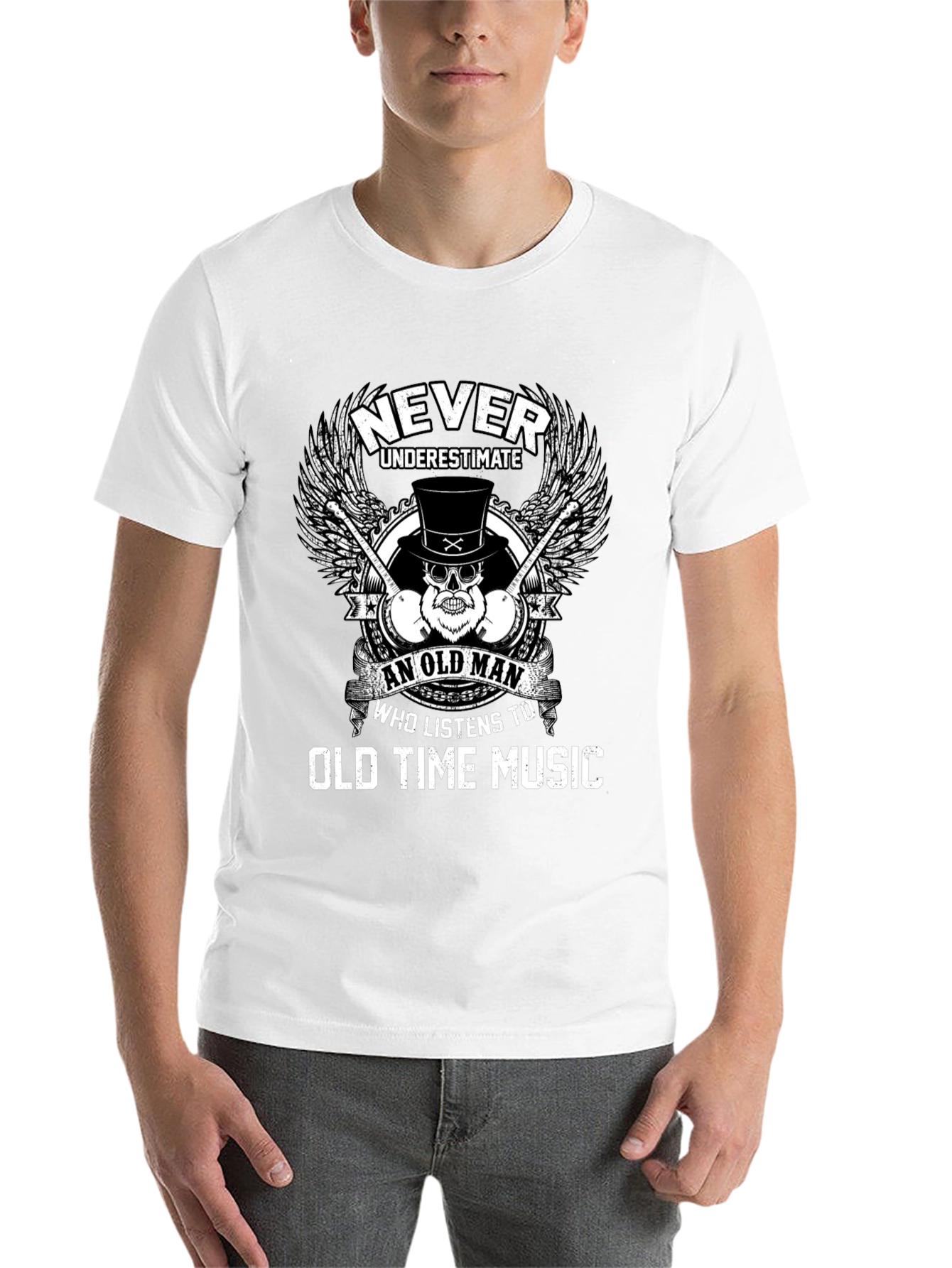 Black Never Underestimate Old Time Music Lover Tee view 14