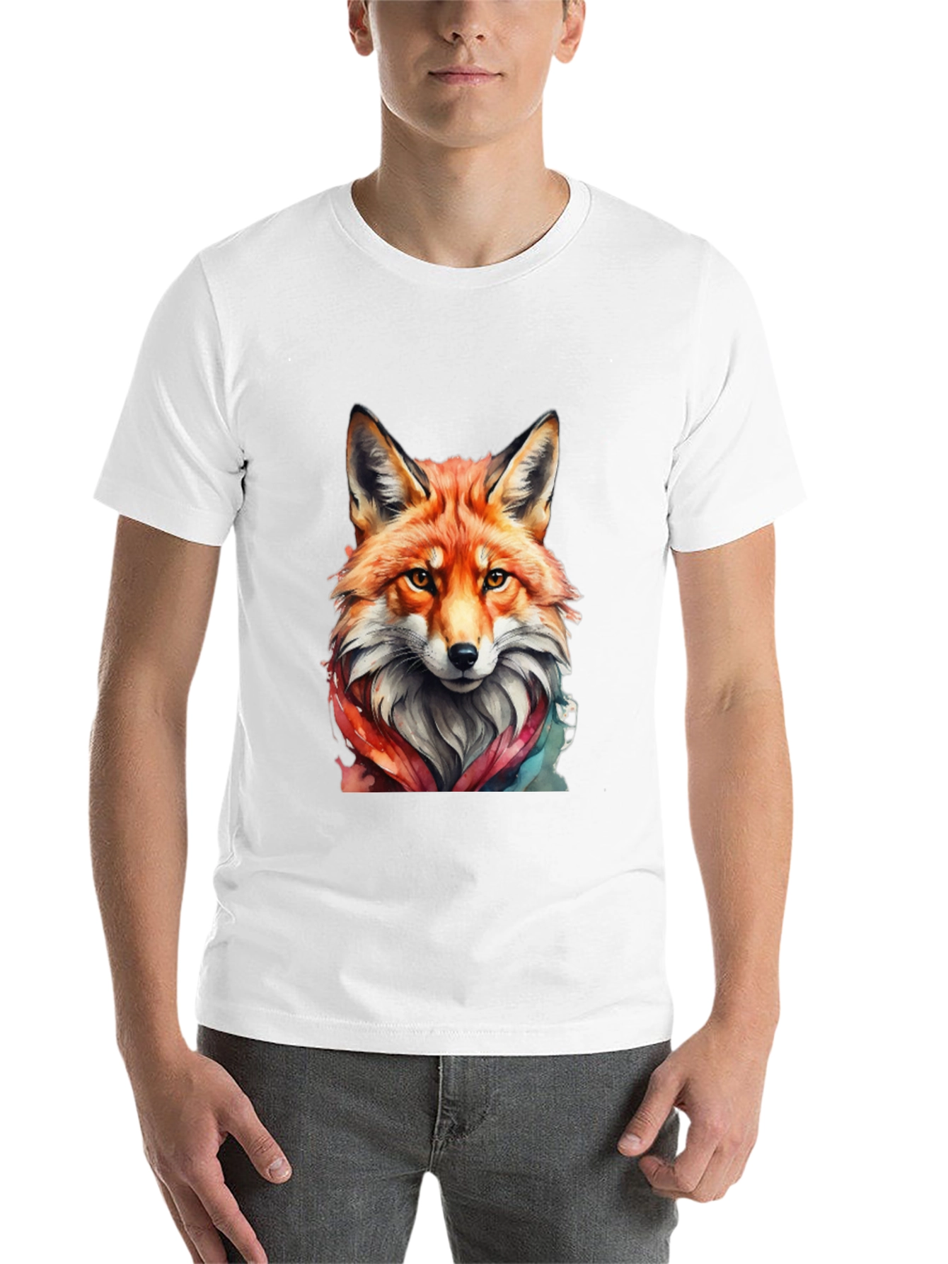 Black Fox Watercolor Graphic Tee - Unisex view 14