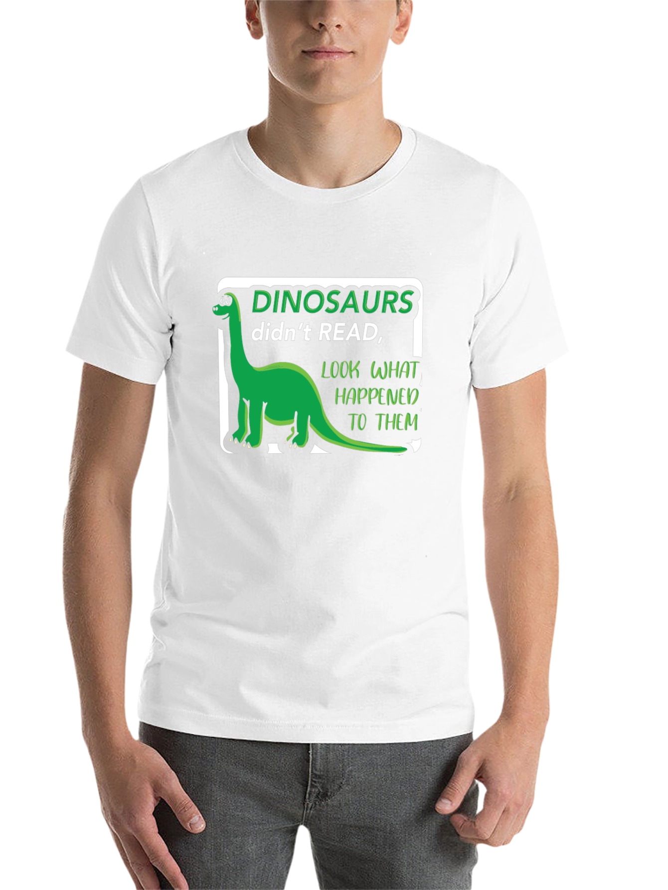 Black Dinosaurs Didn't Read T-Shirt Funny Pun Tee view 14