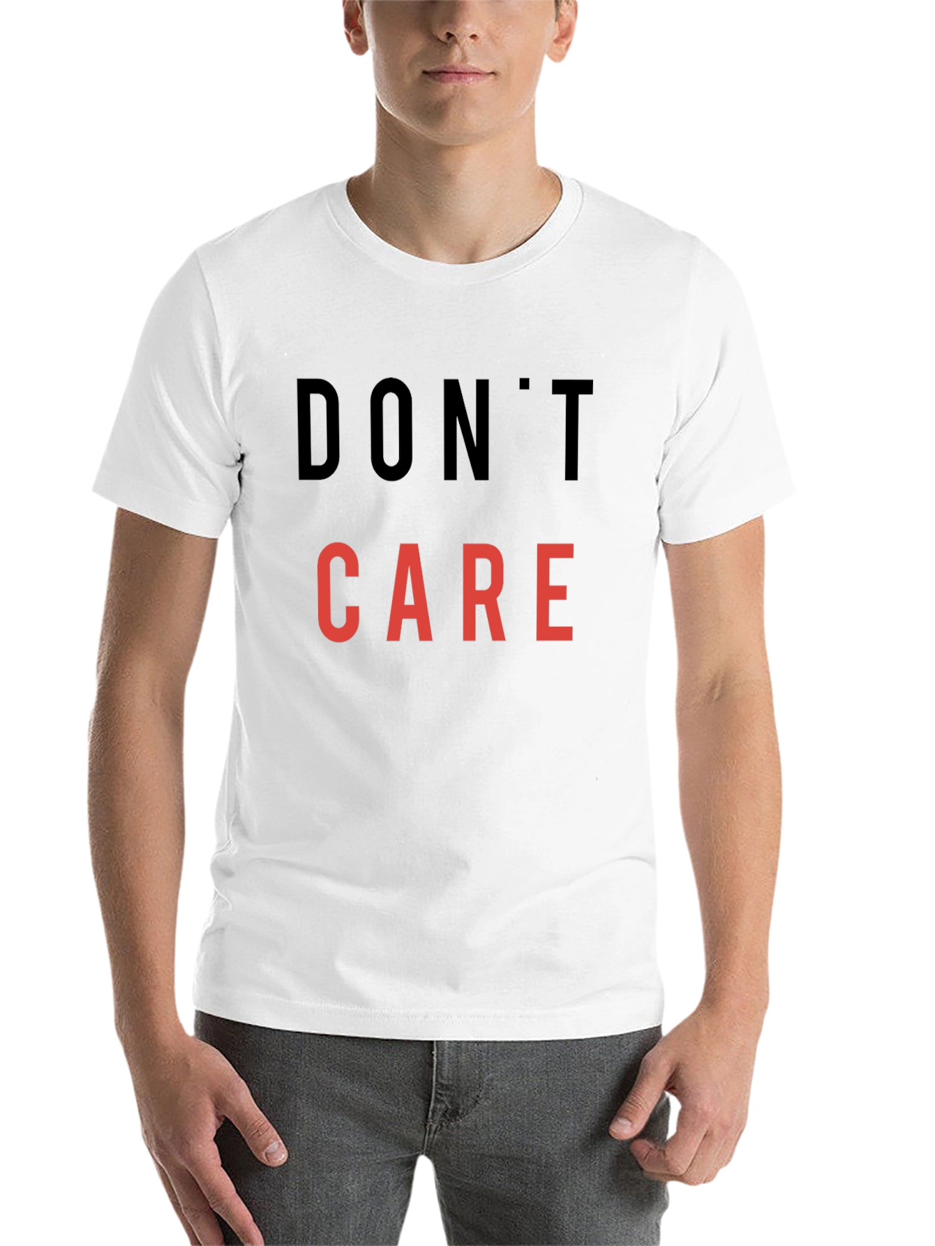 Black Don't Care Graphic Tee - Casual Statement Shirt view 14