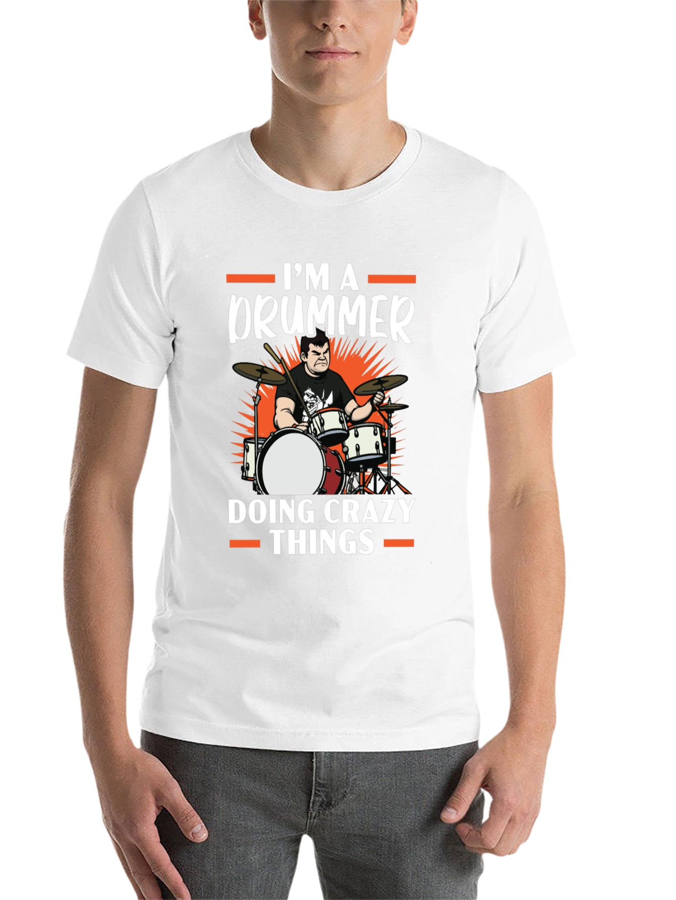 Black I'm A Drummer Doing Crazy Things T-Shirt view 14