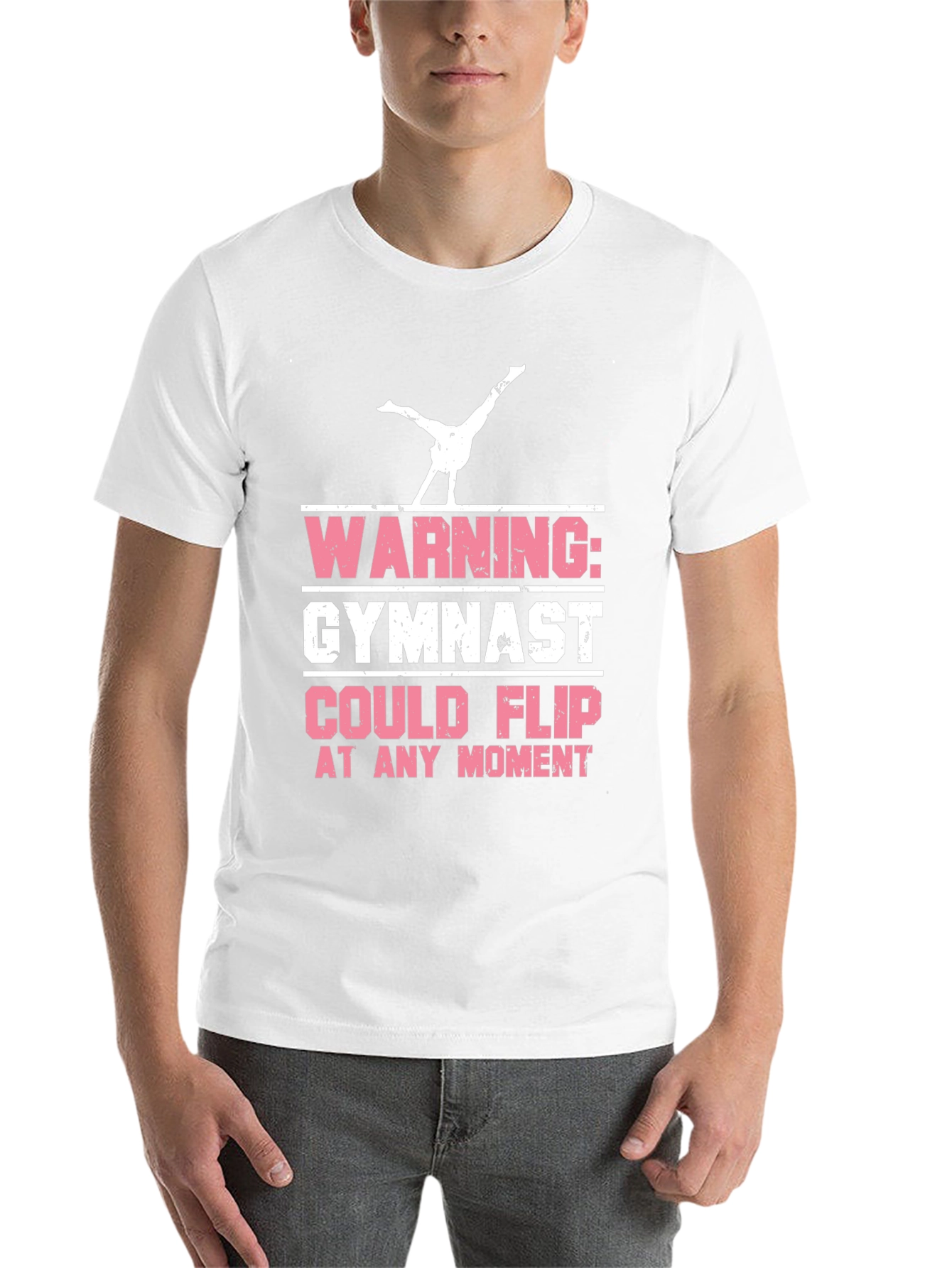 Black Warning Gymnast Flip T-Shirt view 14