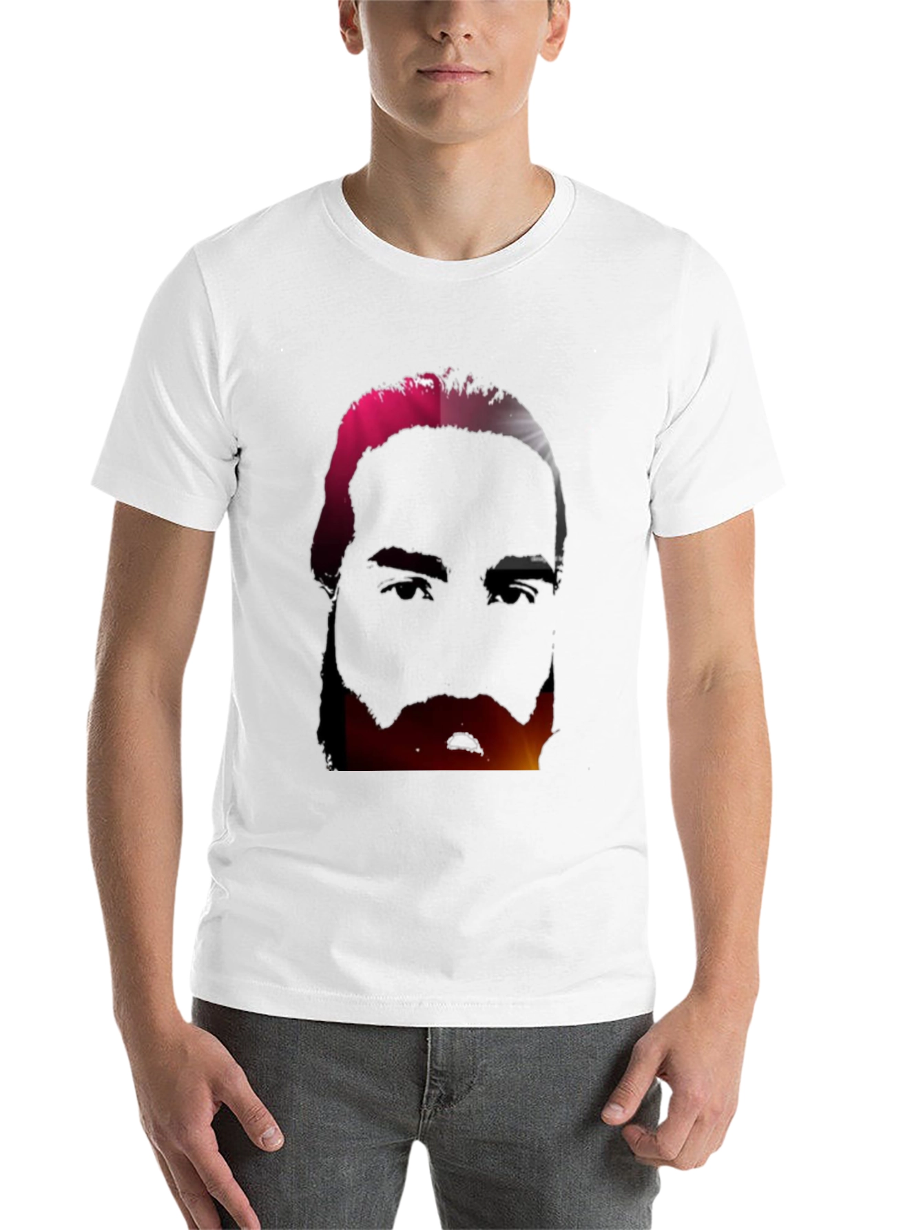 Black Abstract Face Graphic Tee - Modern Black T-Shirt view 14