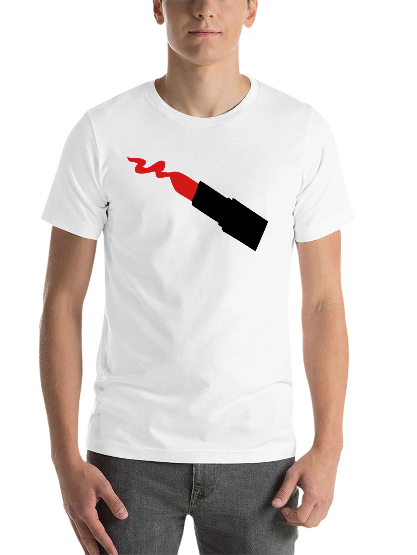 Black Lipstick T-Shirt - Black Crew Neck Graphic Tee view 14