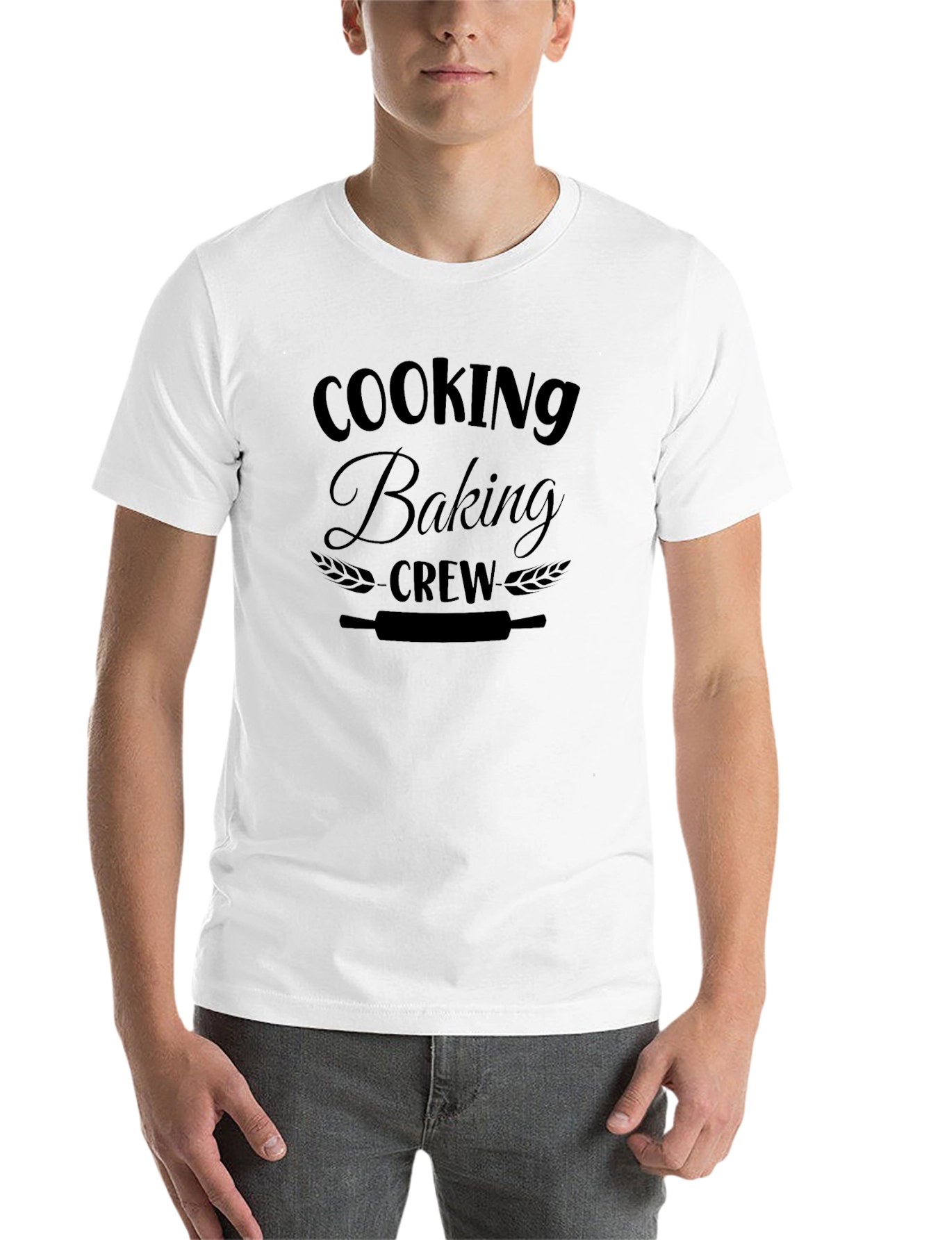 Black Cooking Baking Crew T-Shirt - Black, Unisex view 14