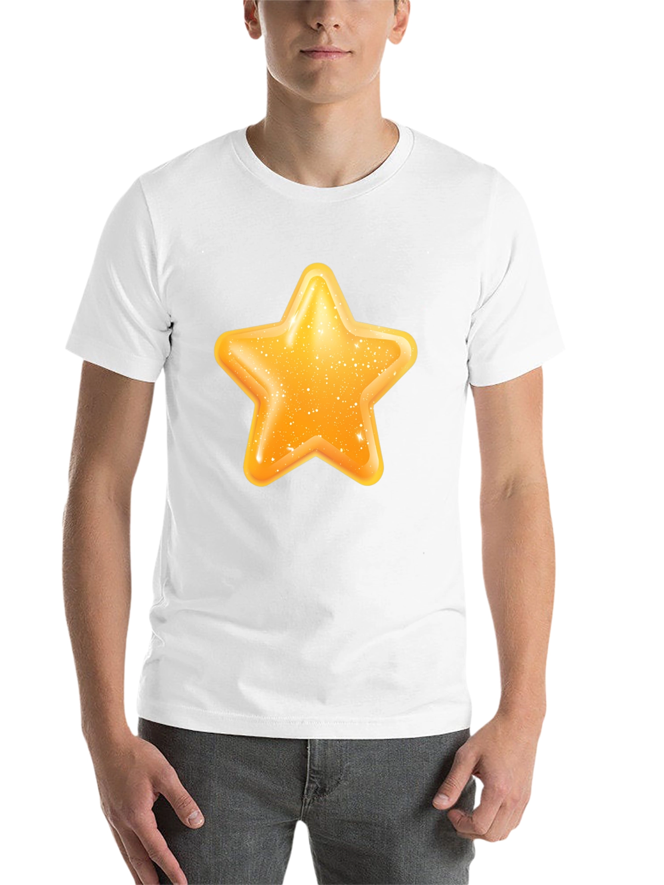 Black Shiny Star Graphic Black T-Shirt view 14