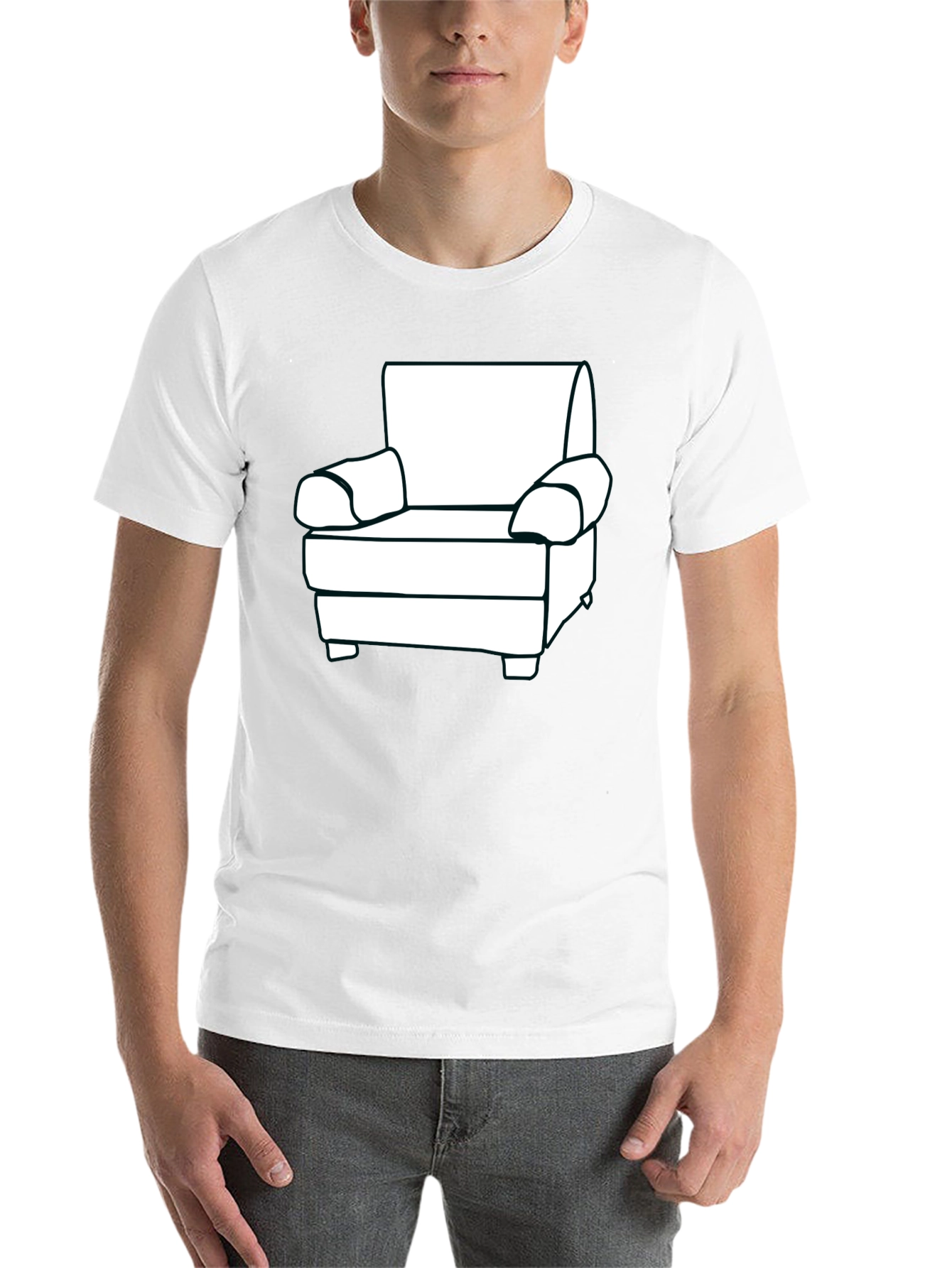 Black White Couch Graphic T-Shirt - Comfort & Style view 14