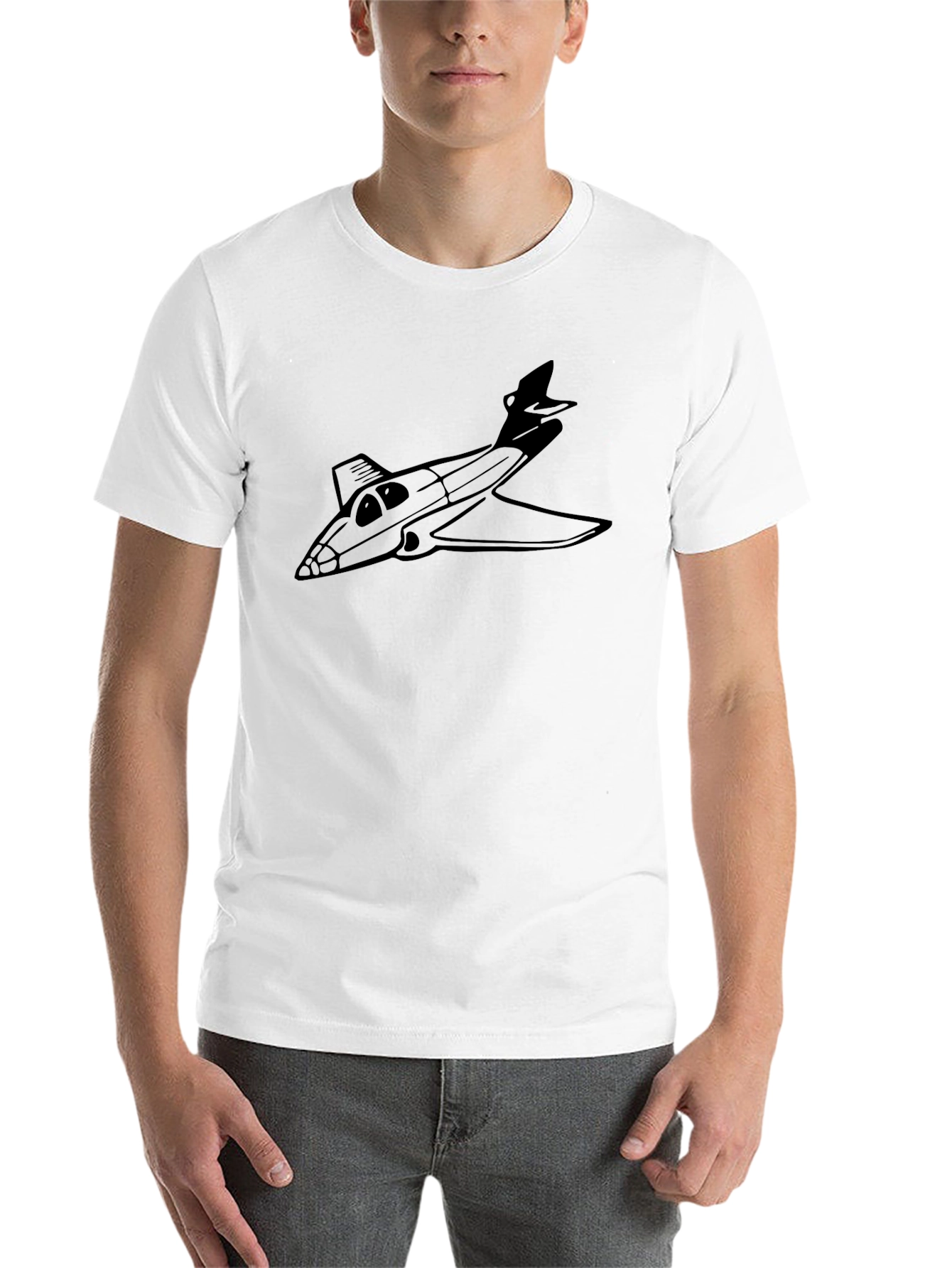 Black Jet Graphic Tee - Black Cotton Blend T-Shirt view 14