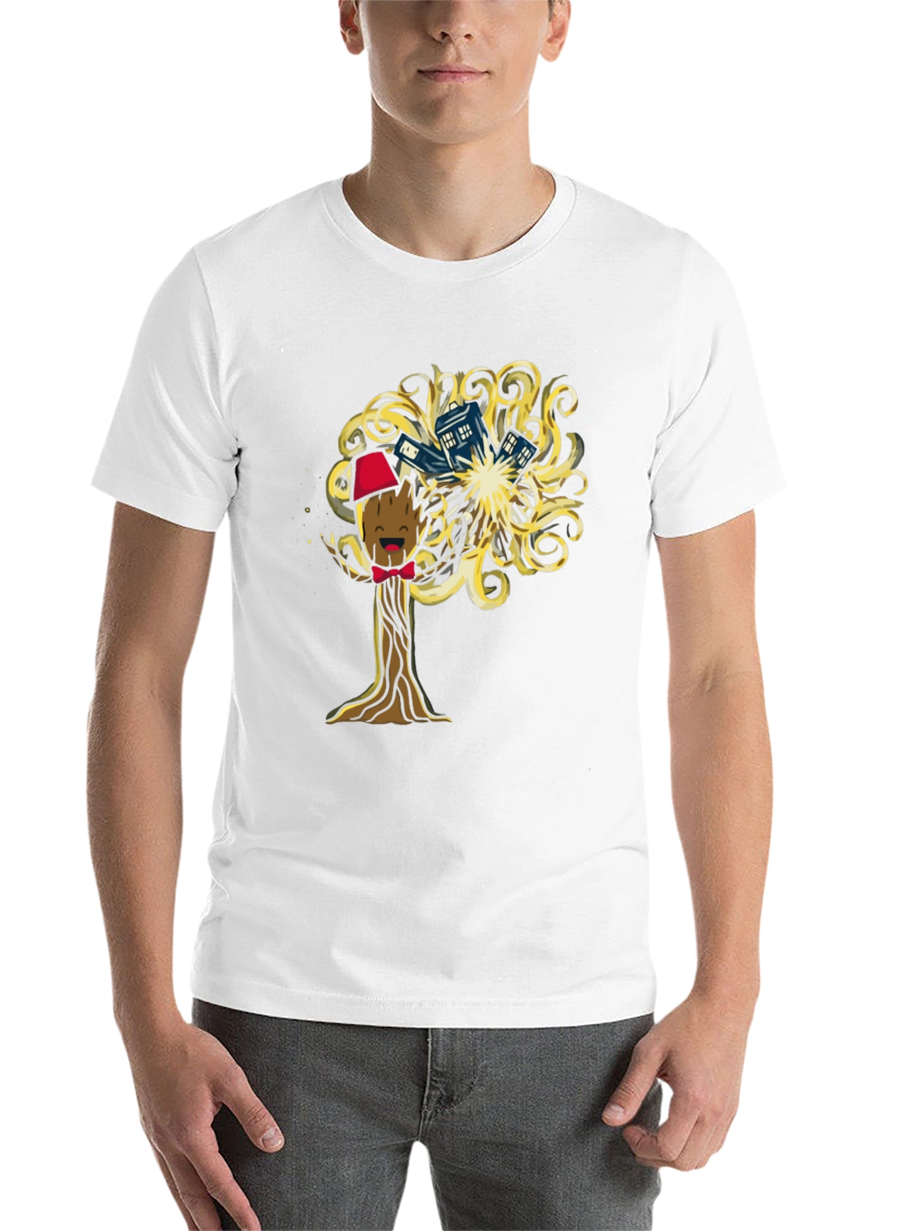 Black Dr Who Groot Mashup T-Shirt view 14