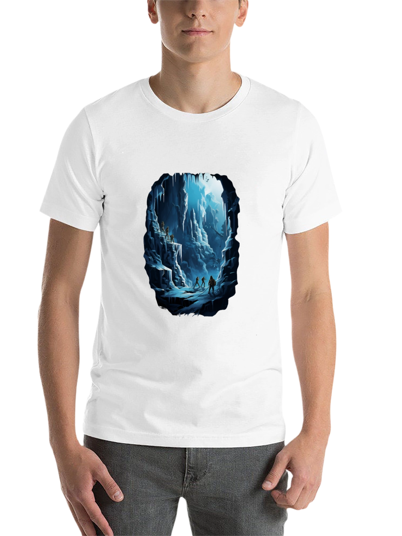 Black Icy Cave Graphic Black T-Shirt view 14