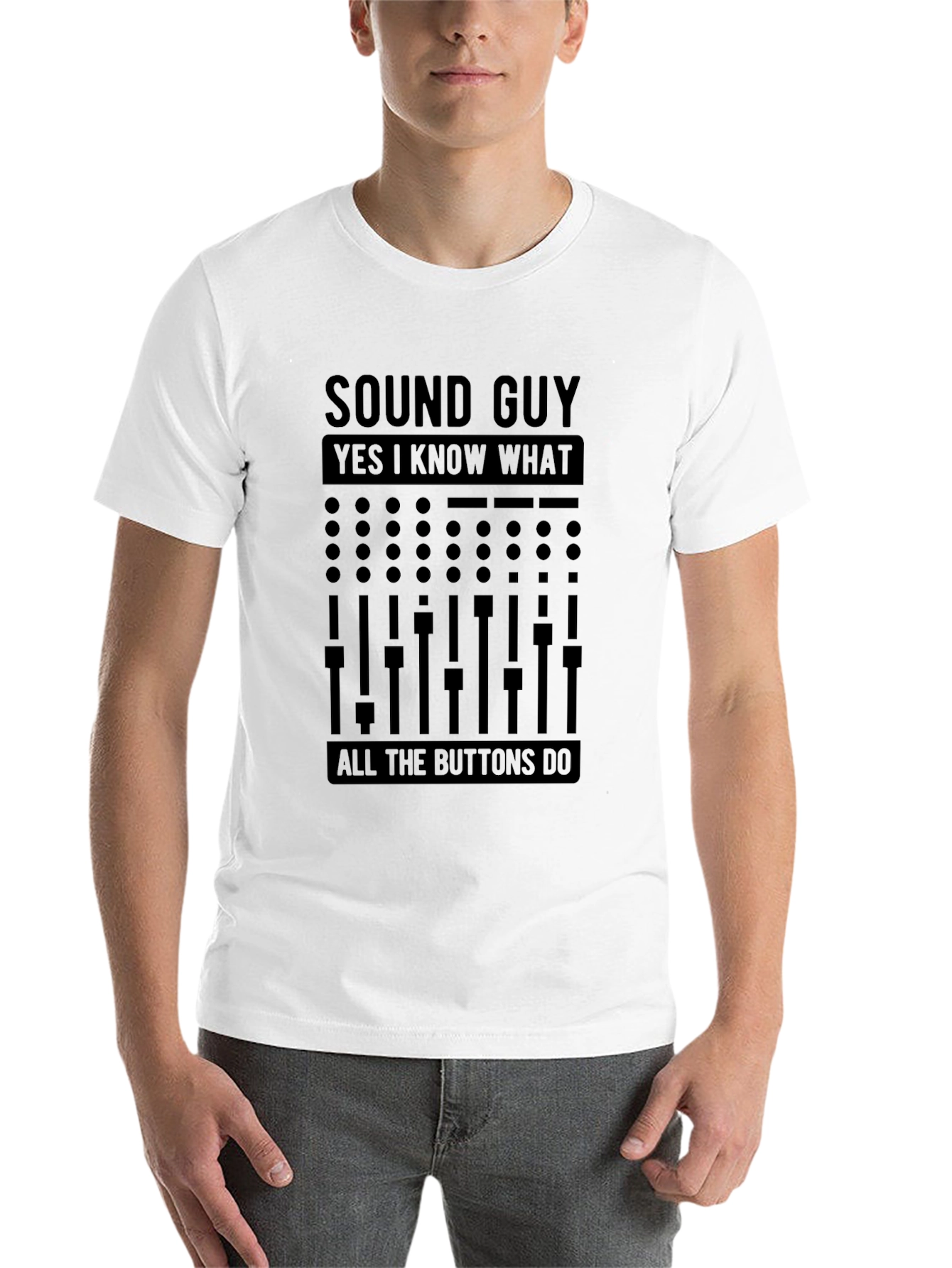 Black Sound Guy T-Shirt - I Know What All the Buttons Do view 14