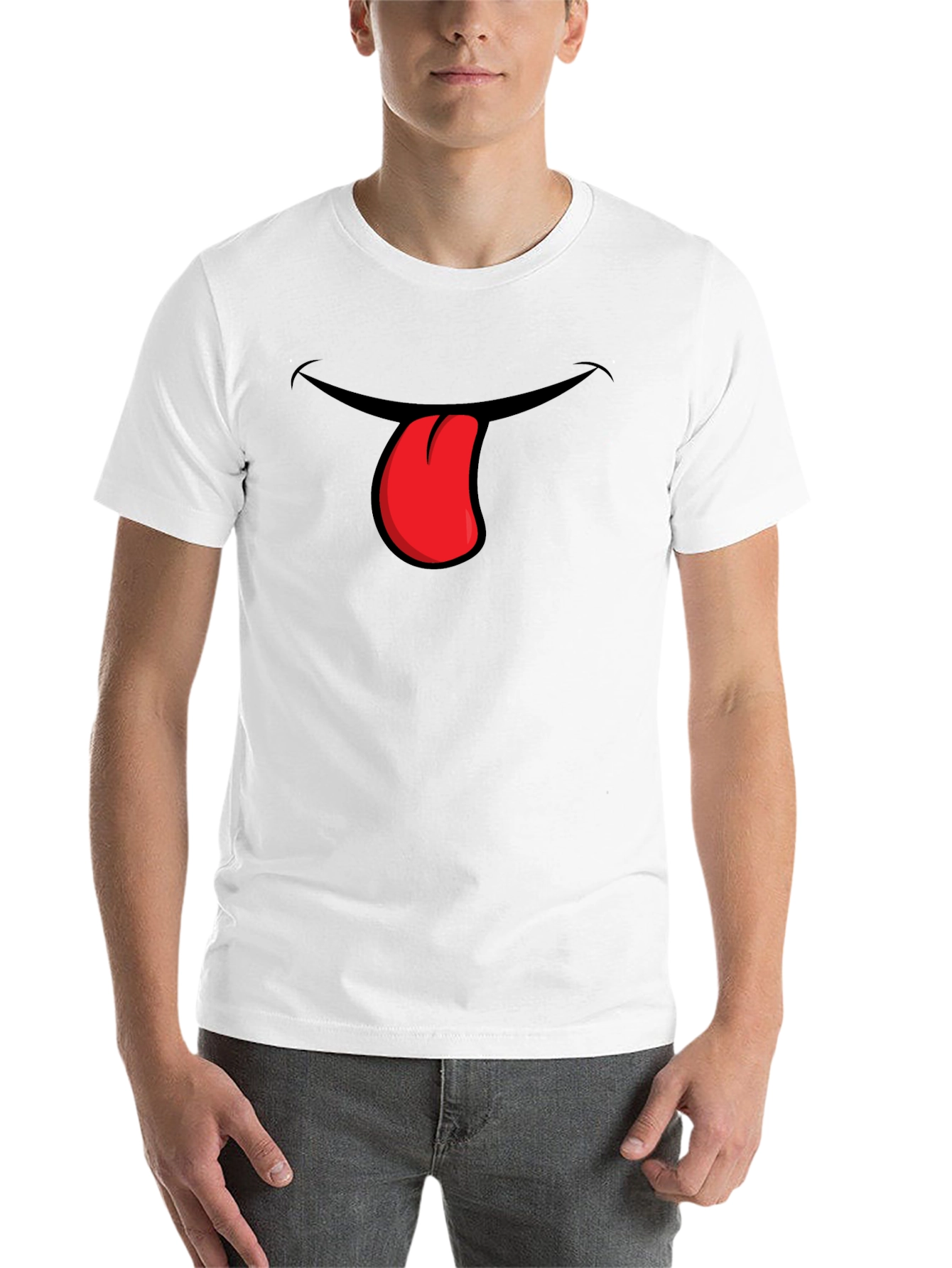 Black Funny Tongue Out Graphic T-Shirt view 14