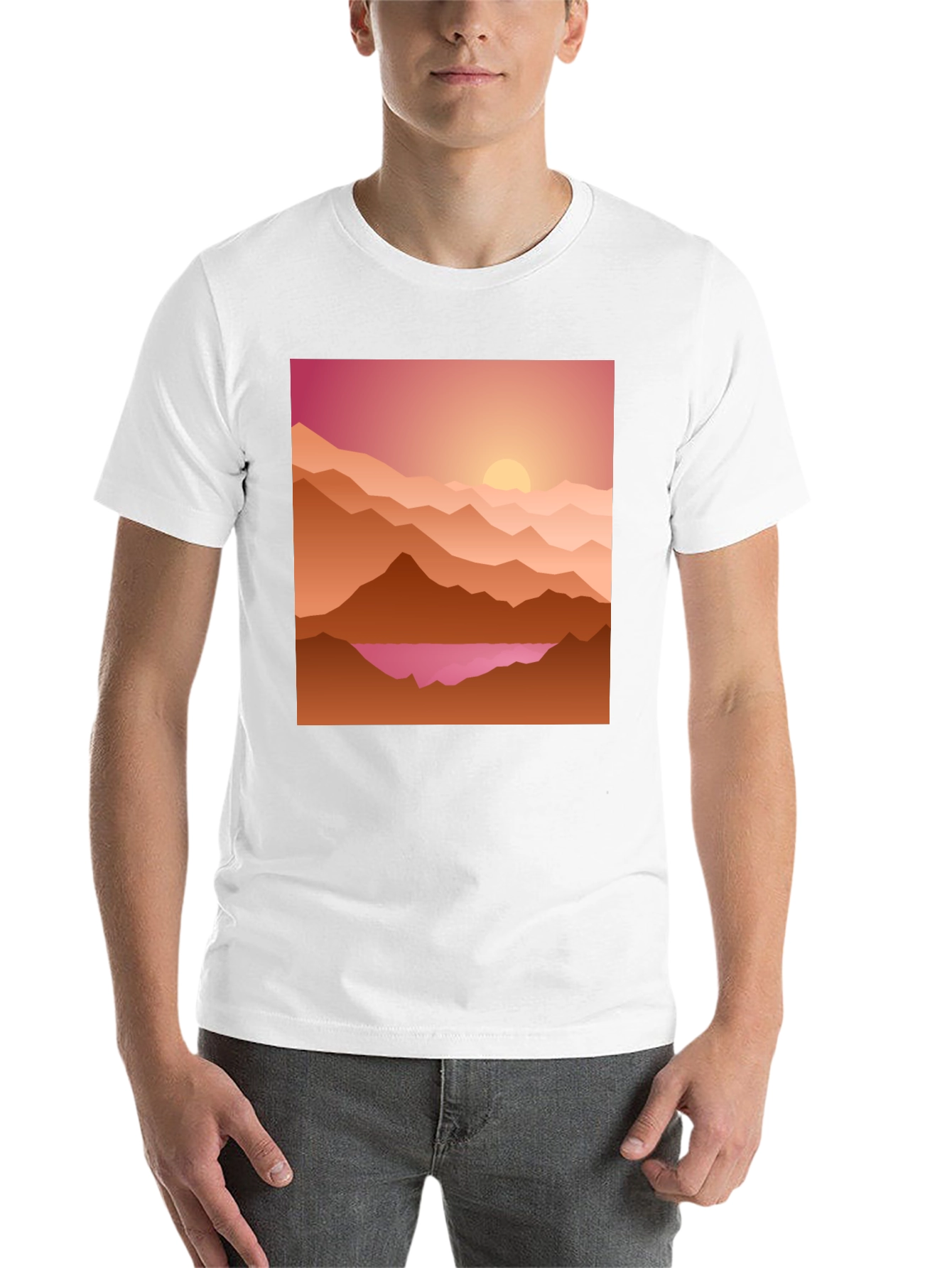 Black Sunset Mountain Graphic Tee - Casual Style view 14