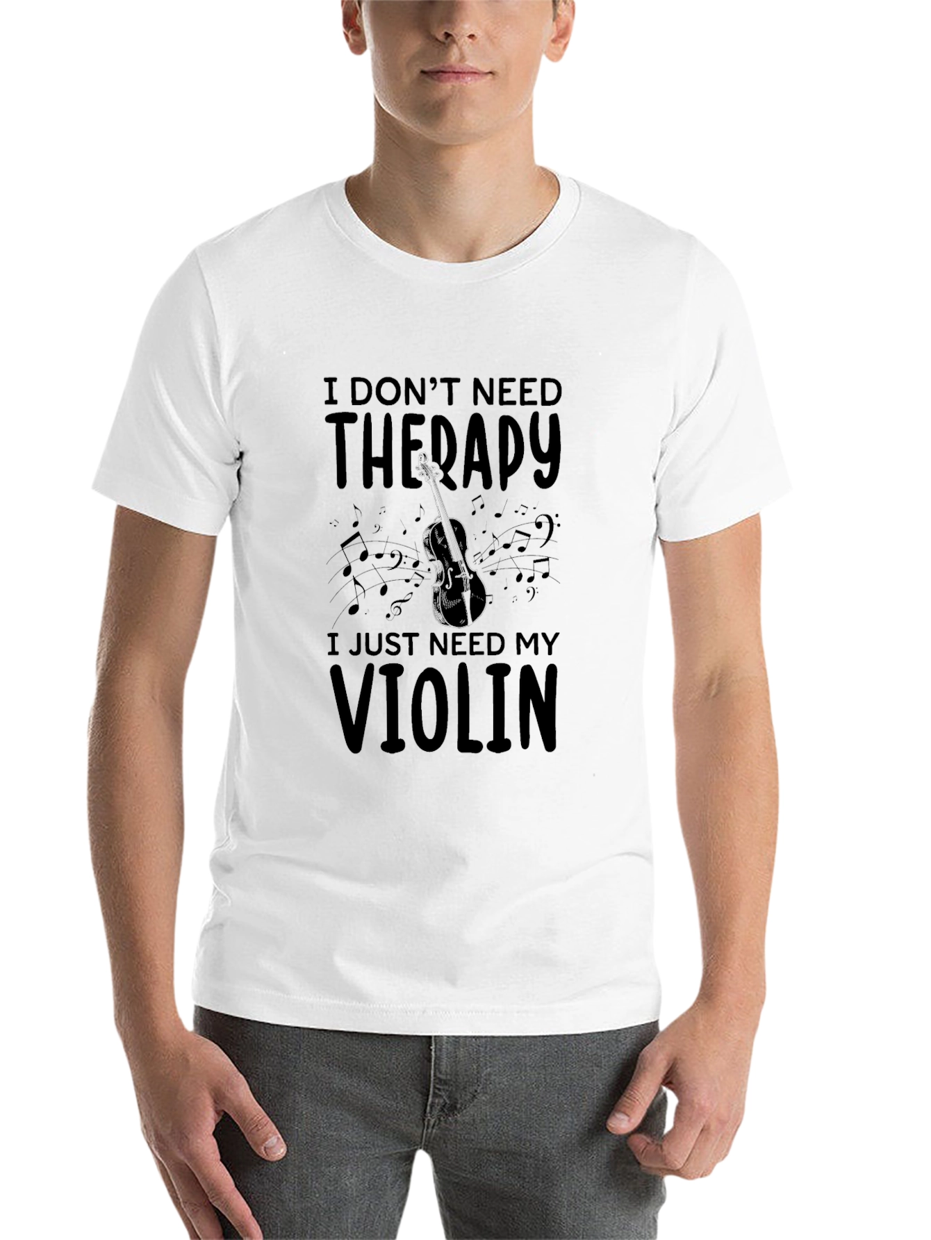 Black I Don't Need Therapy, I Just Need My Violin T-Shirt view 14