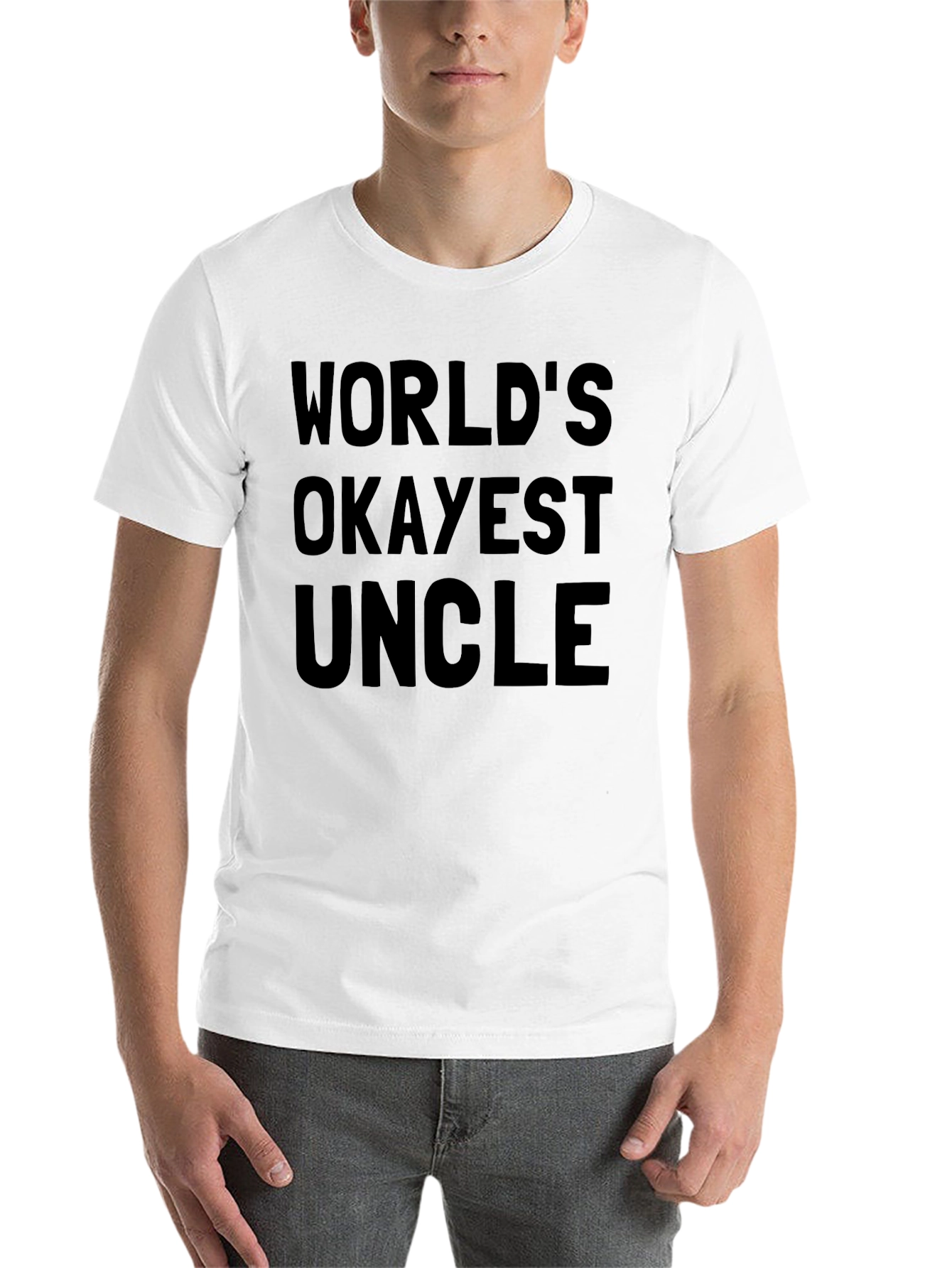 Black World's Okayest Uncle Black T-Shirt view 14