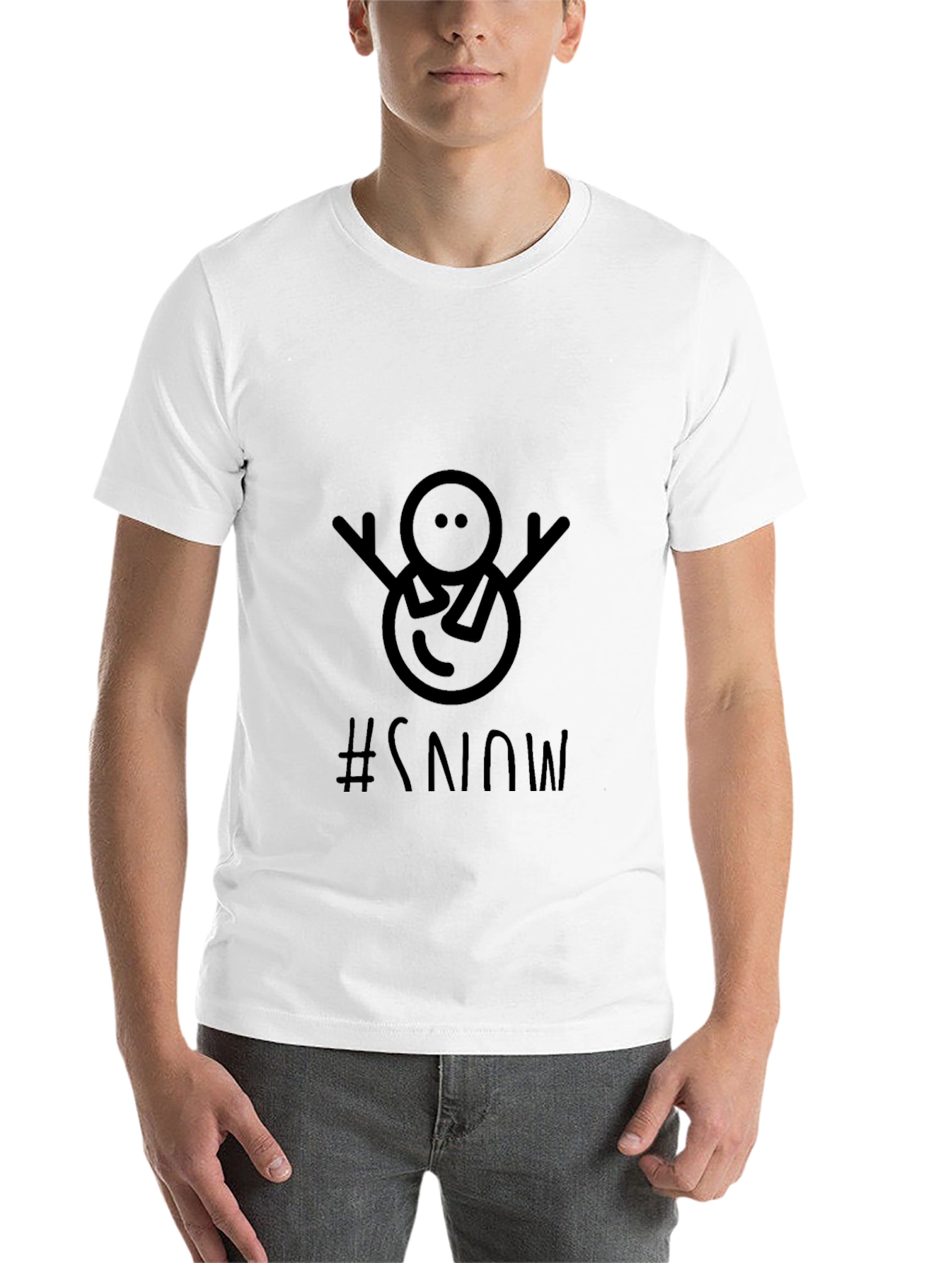 Black Black T-Shirt with Snowman Design view 14