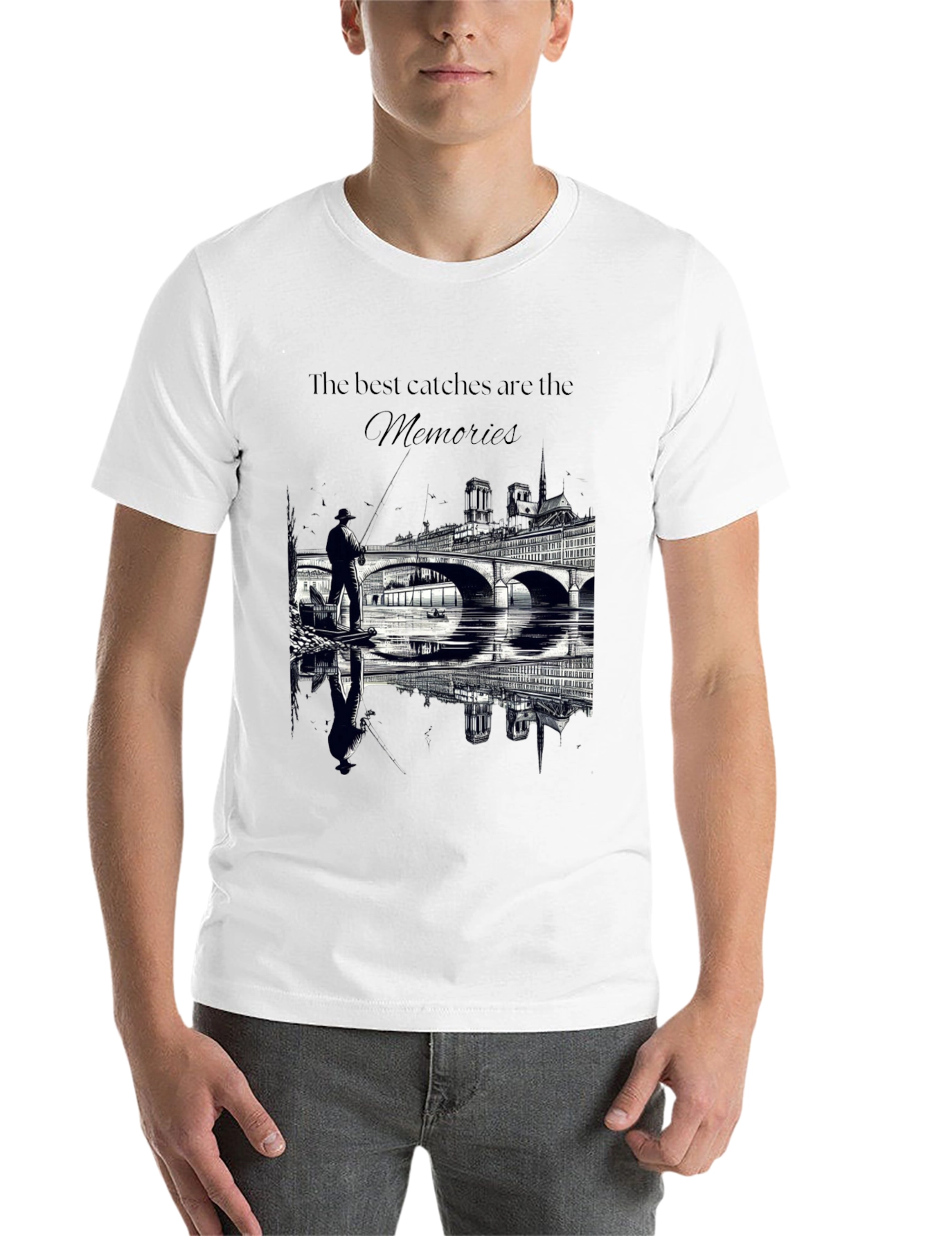 Black The Best Catches Are The Memories Graphic Tee view 14