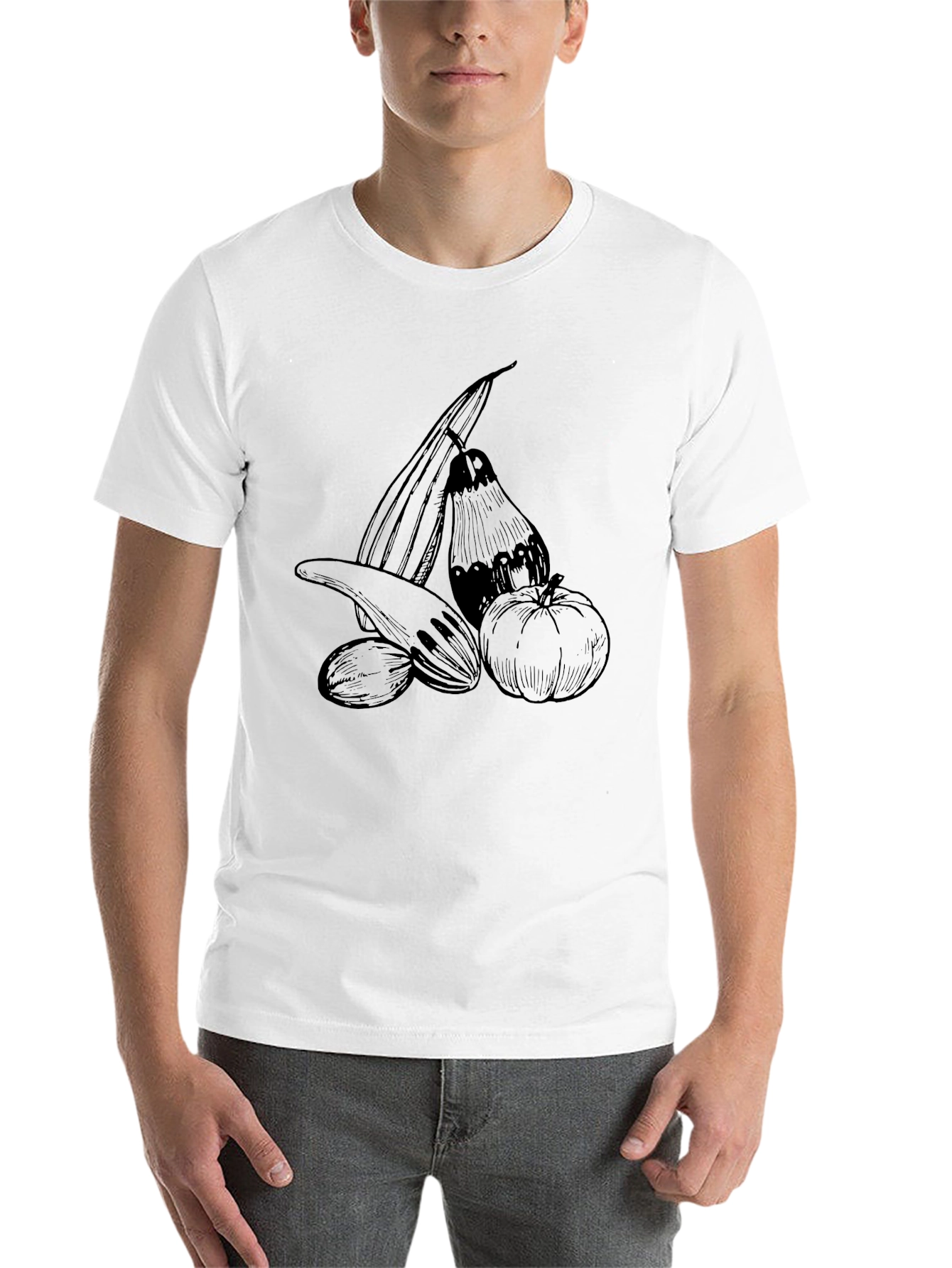 Harvest Vegetables Graphic T-Shirt, Black - 14