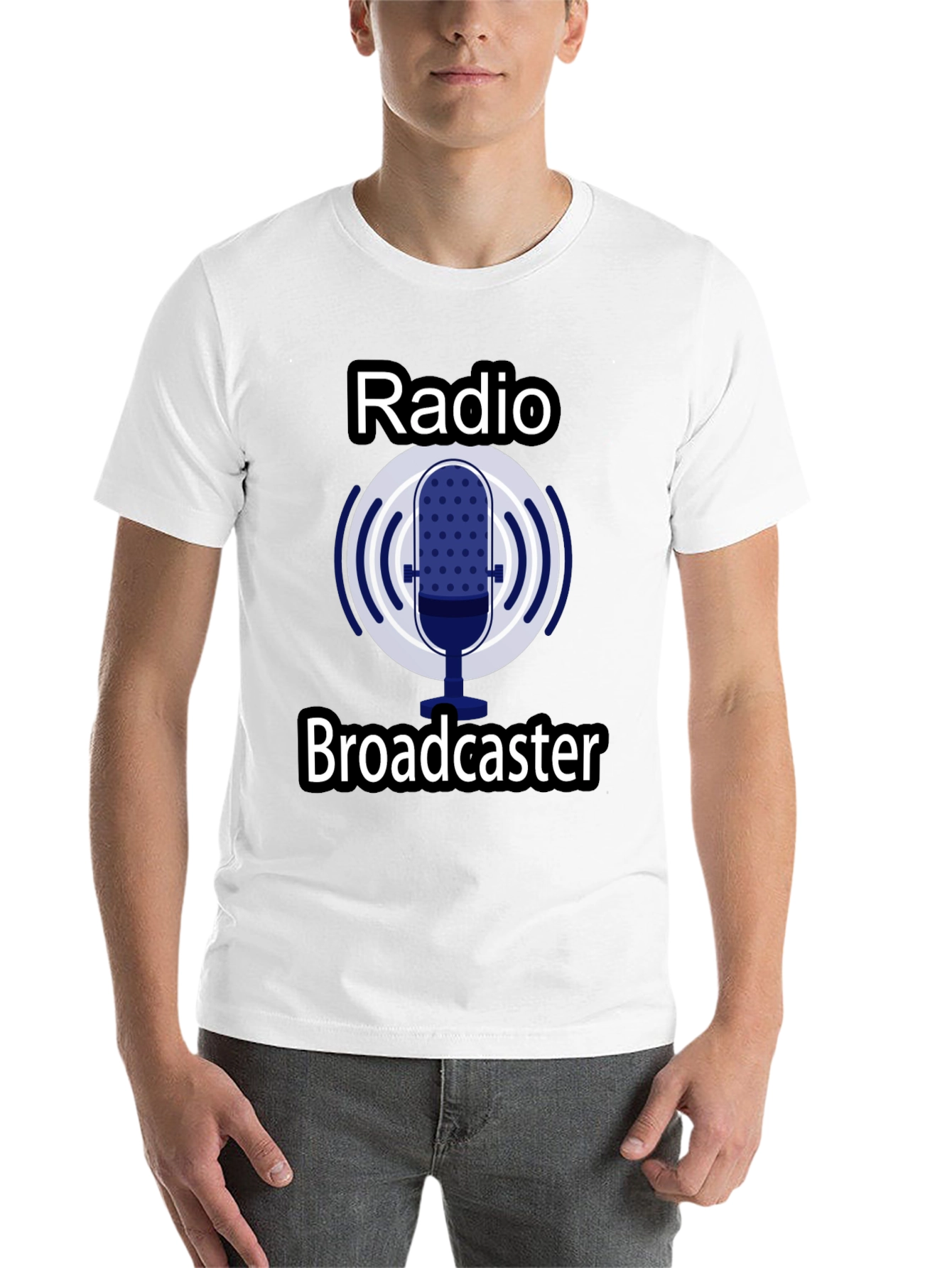 Black Radio Broadcaster Graphic T-Shirt - Black view 14