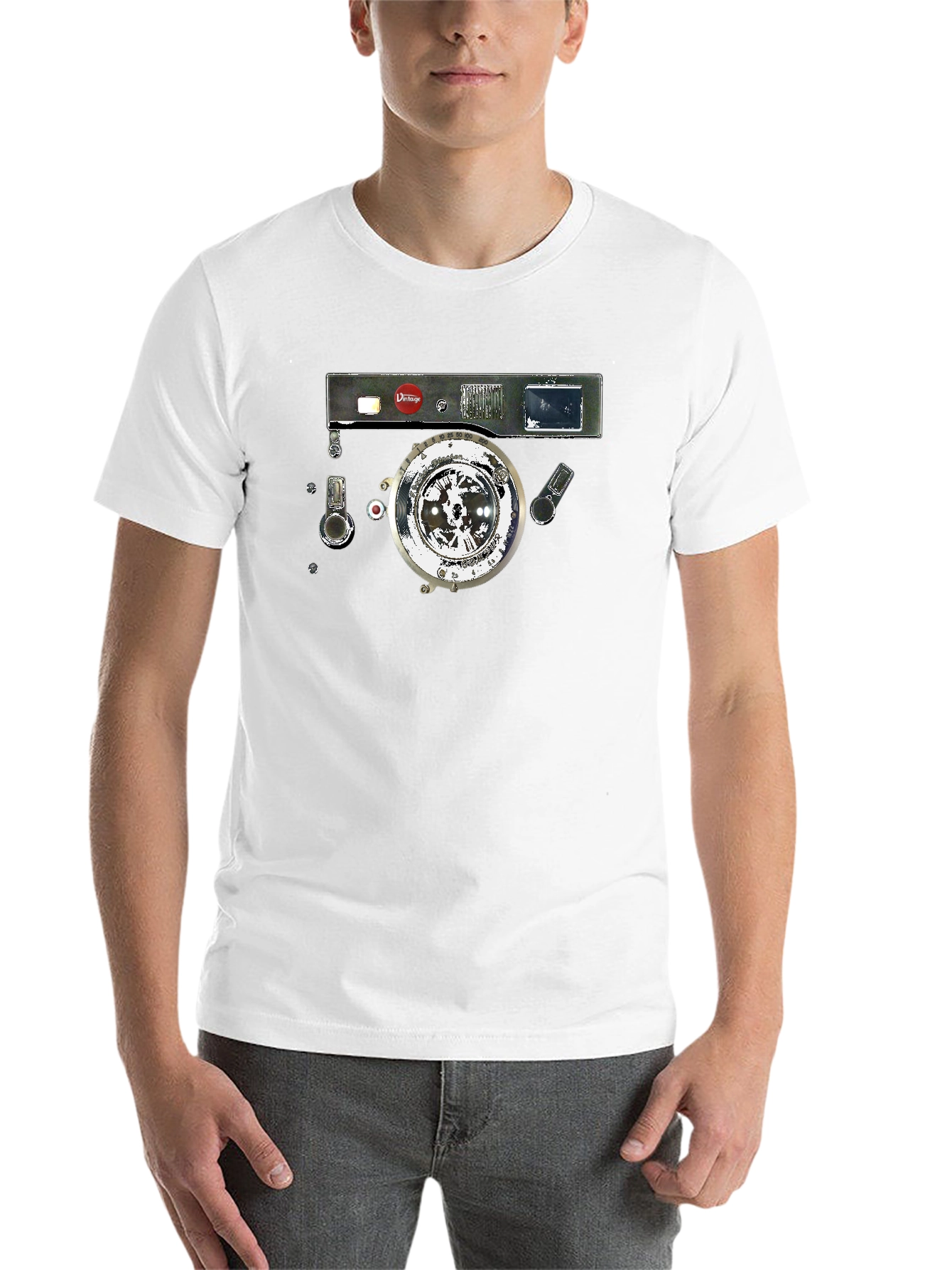 Black Vintage Camera Graphic Black T-Shirt view 14