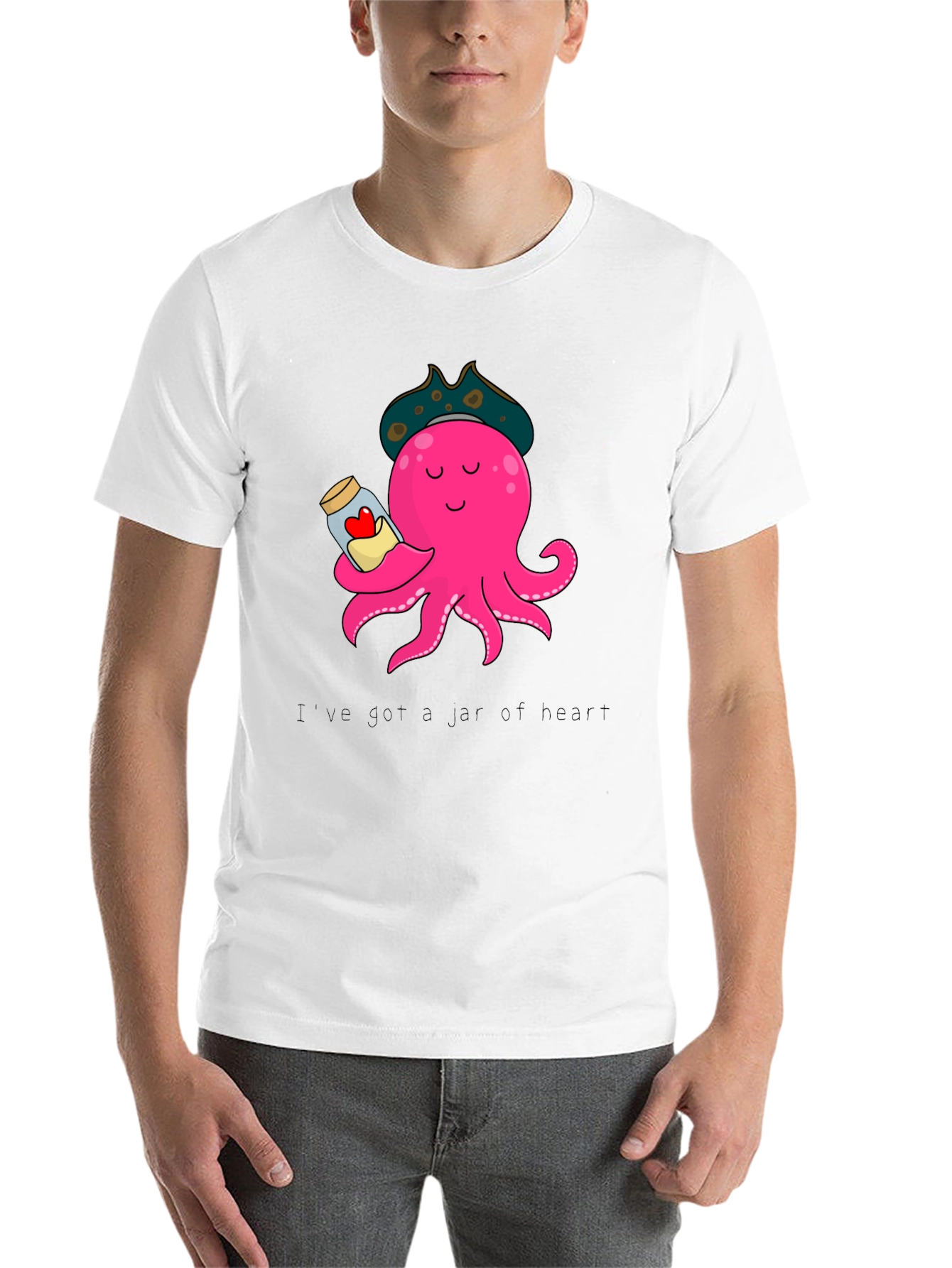 Black Pirate Octopus 'Jar of Hearts' T-Shirt view 14