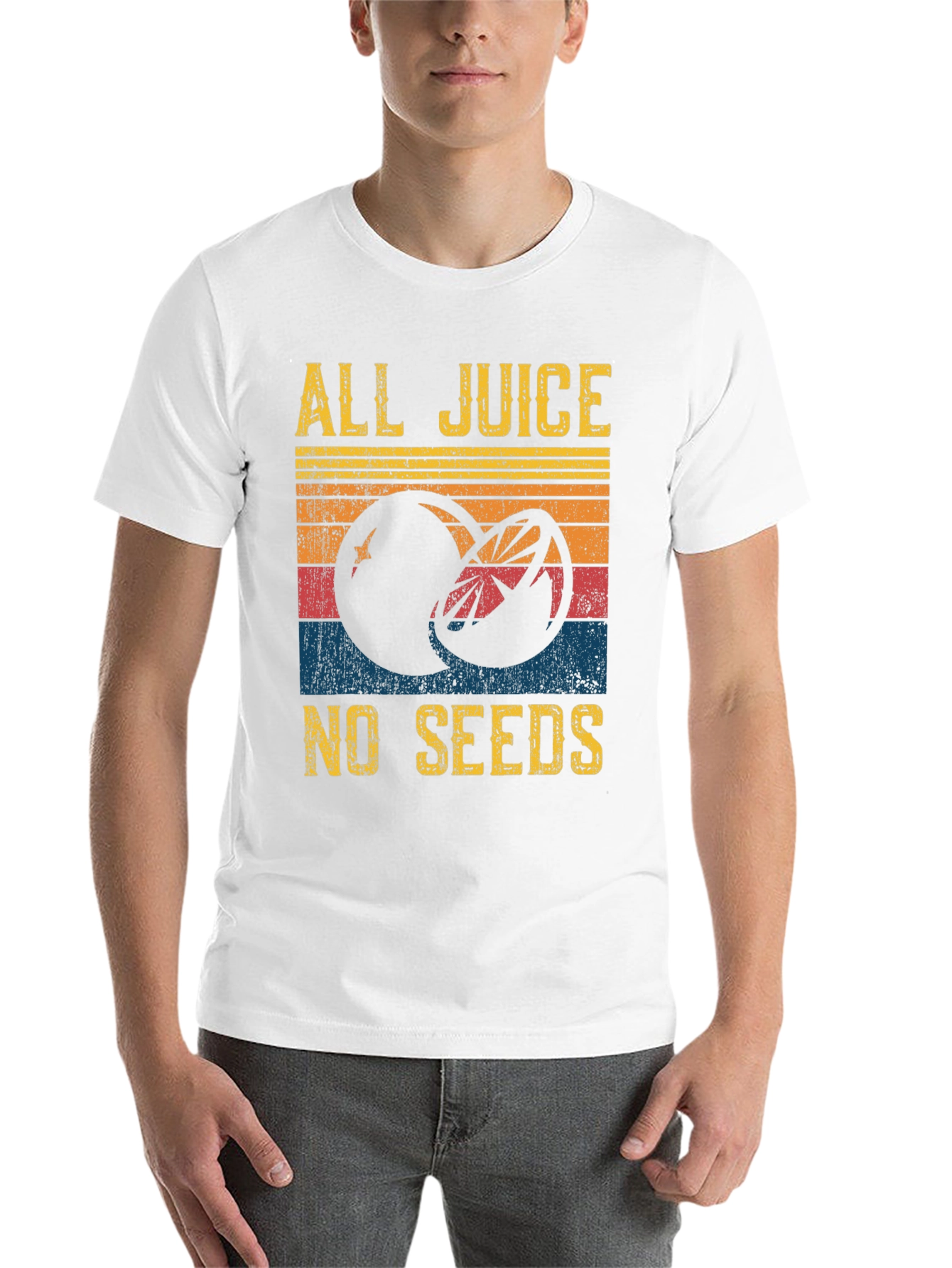 Black All Juice No Seeds Graphic Tee - Retro Fruit Design view 14