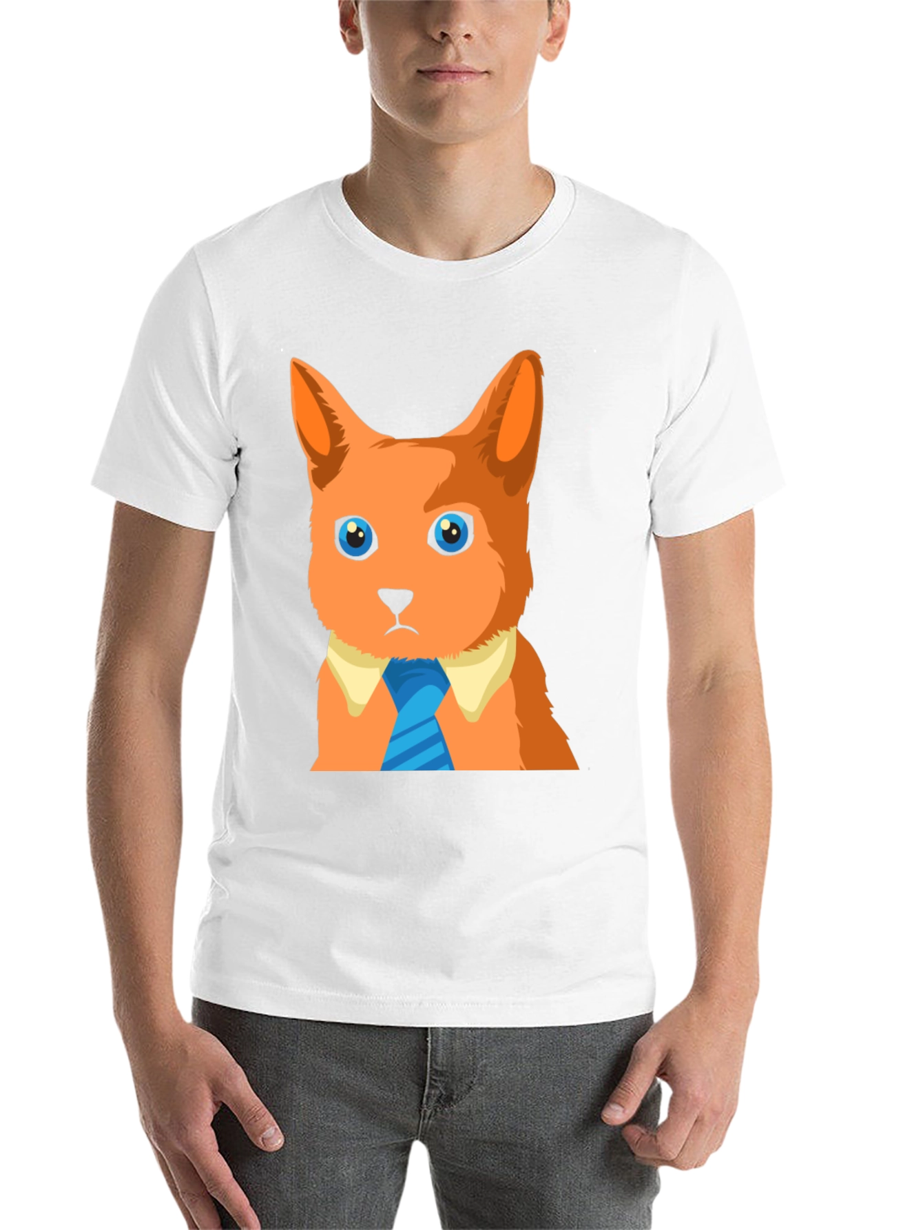 Black Cool Cat in a Tie Graphic T-Shirt view 14