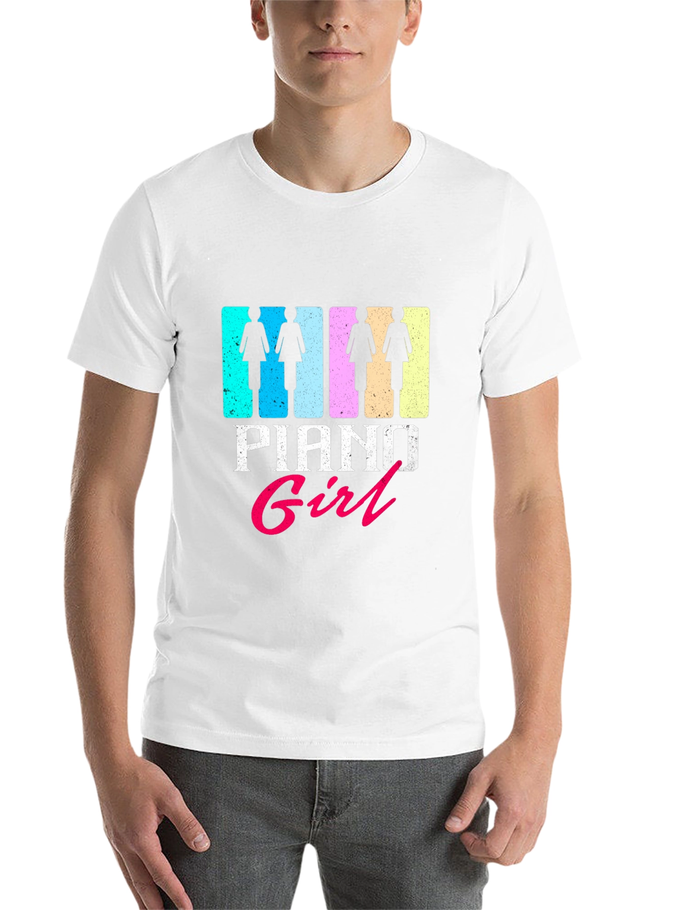 Black Piano Girl Graphic T-Shirt - Trendy Music Lover Tee view 14