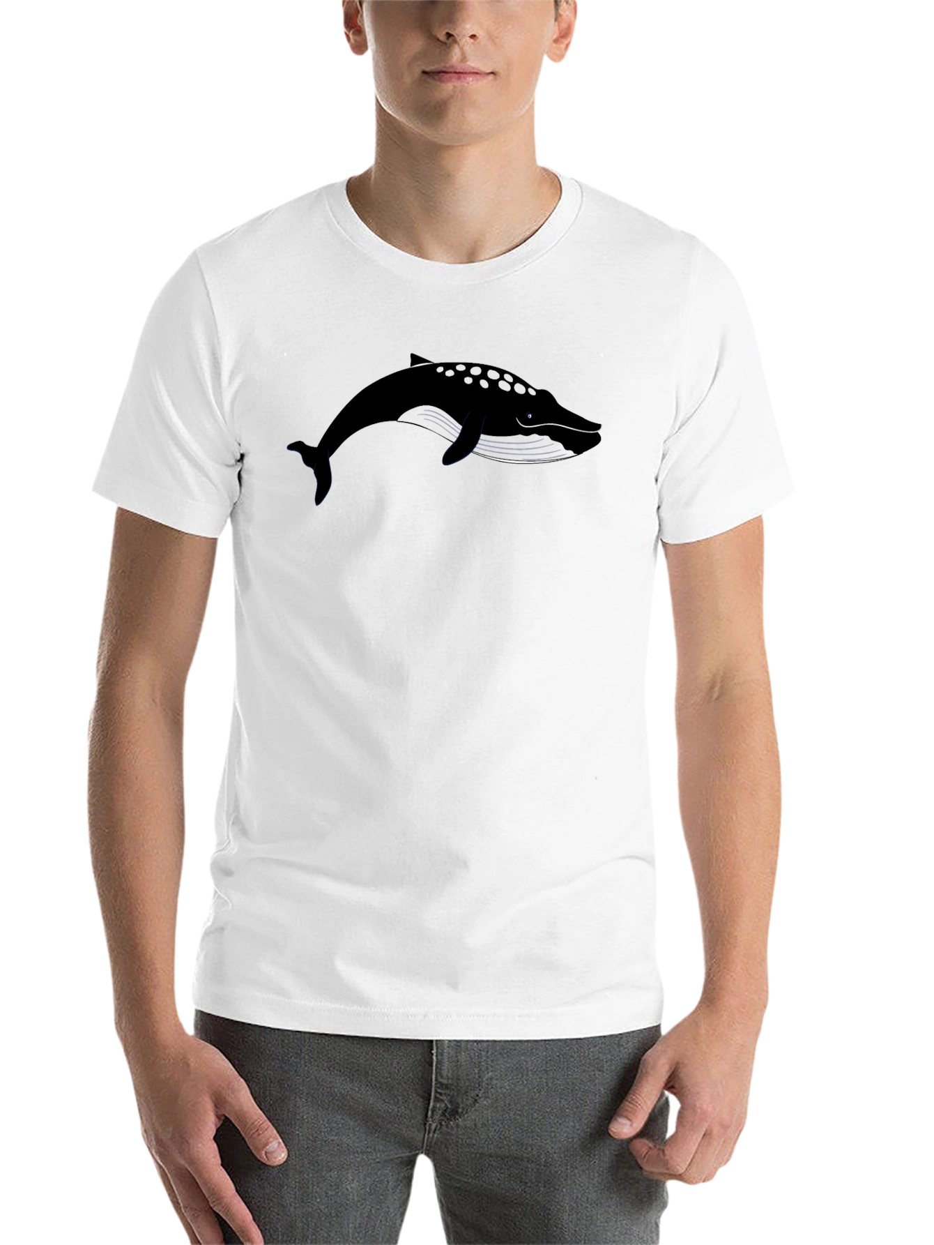 Black Whale Graphic Tee - Black Cotton Blend view 14