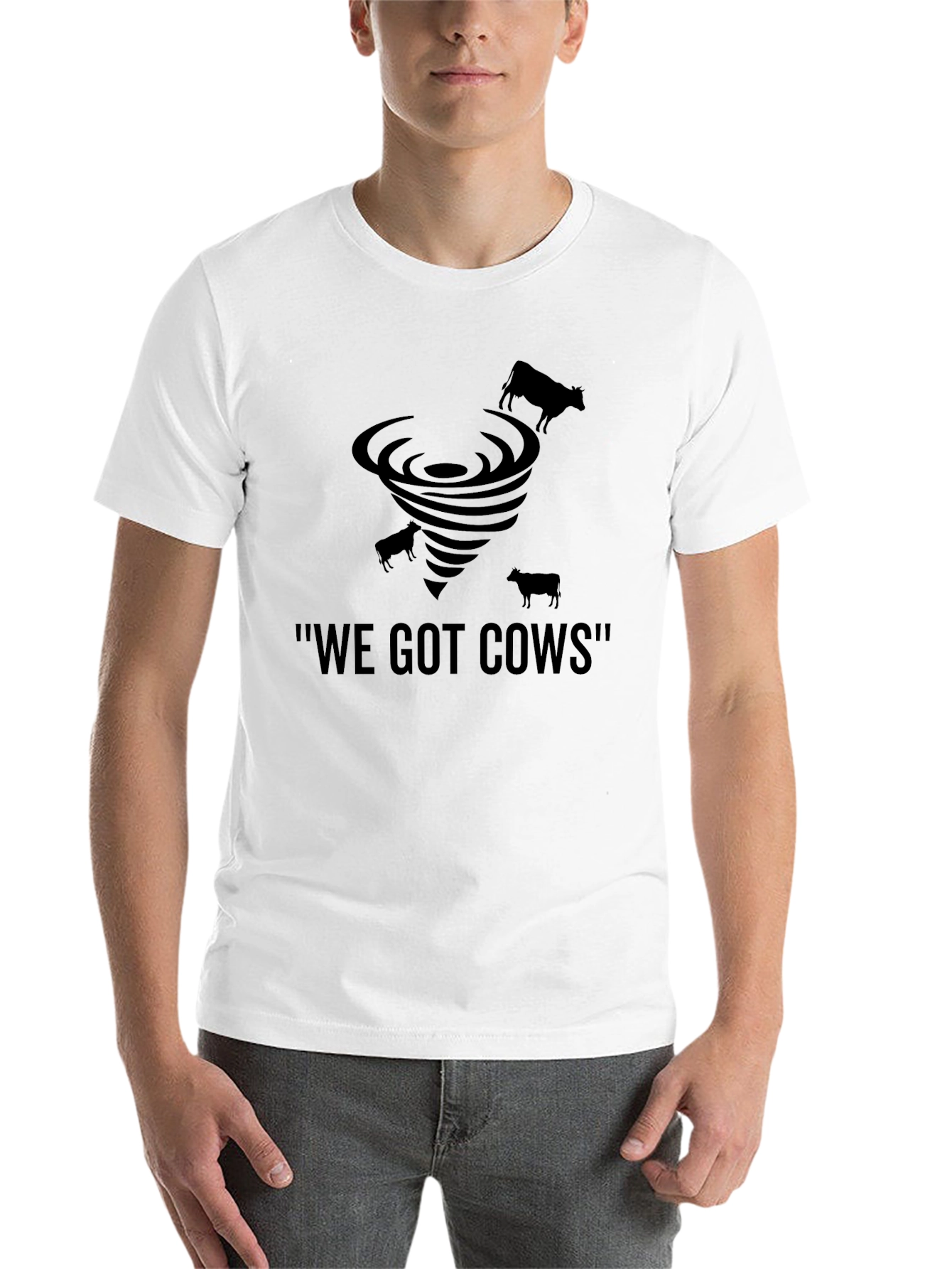 Black We Got Cows Tornado Graphic T-Shirt view 14