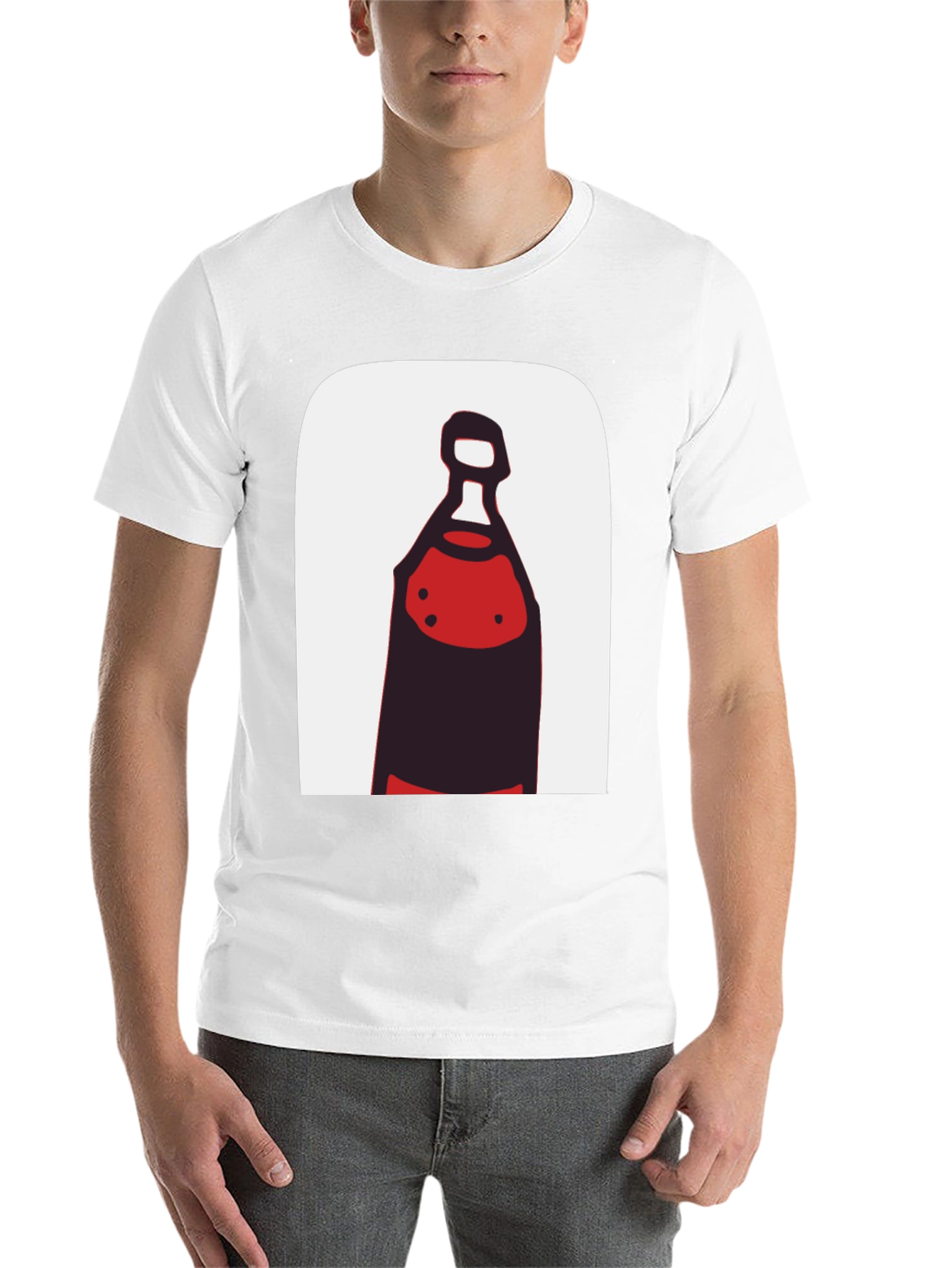 Black Abstract Bottle Graphic Tee - Black Cotton view 14