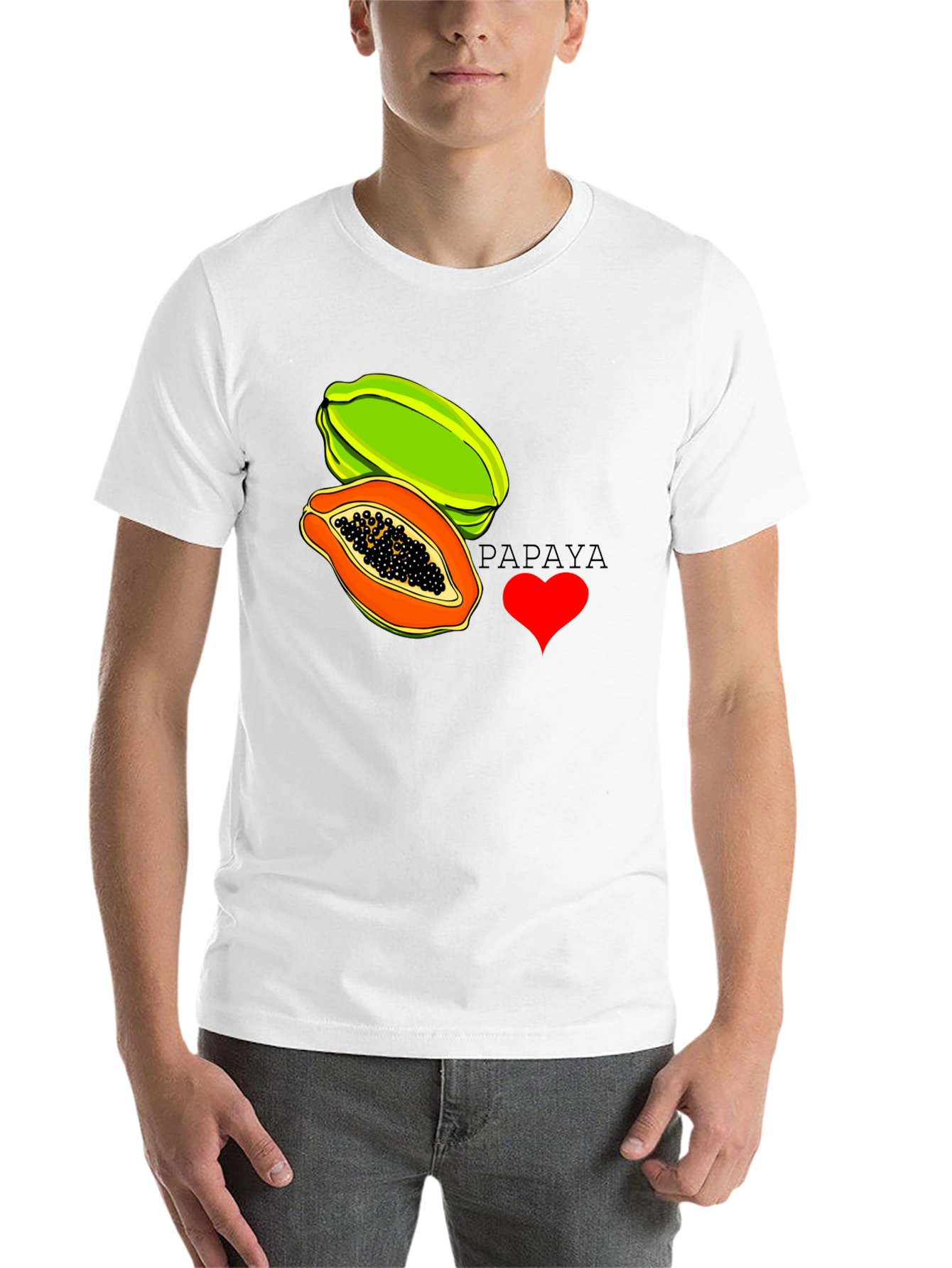 Black I Love Papaya Graphic T-Shirt - Fruit Lover Tee view 14