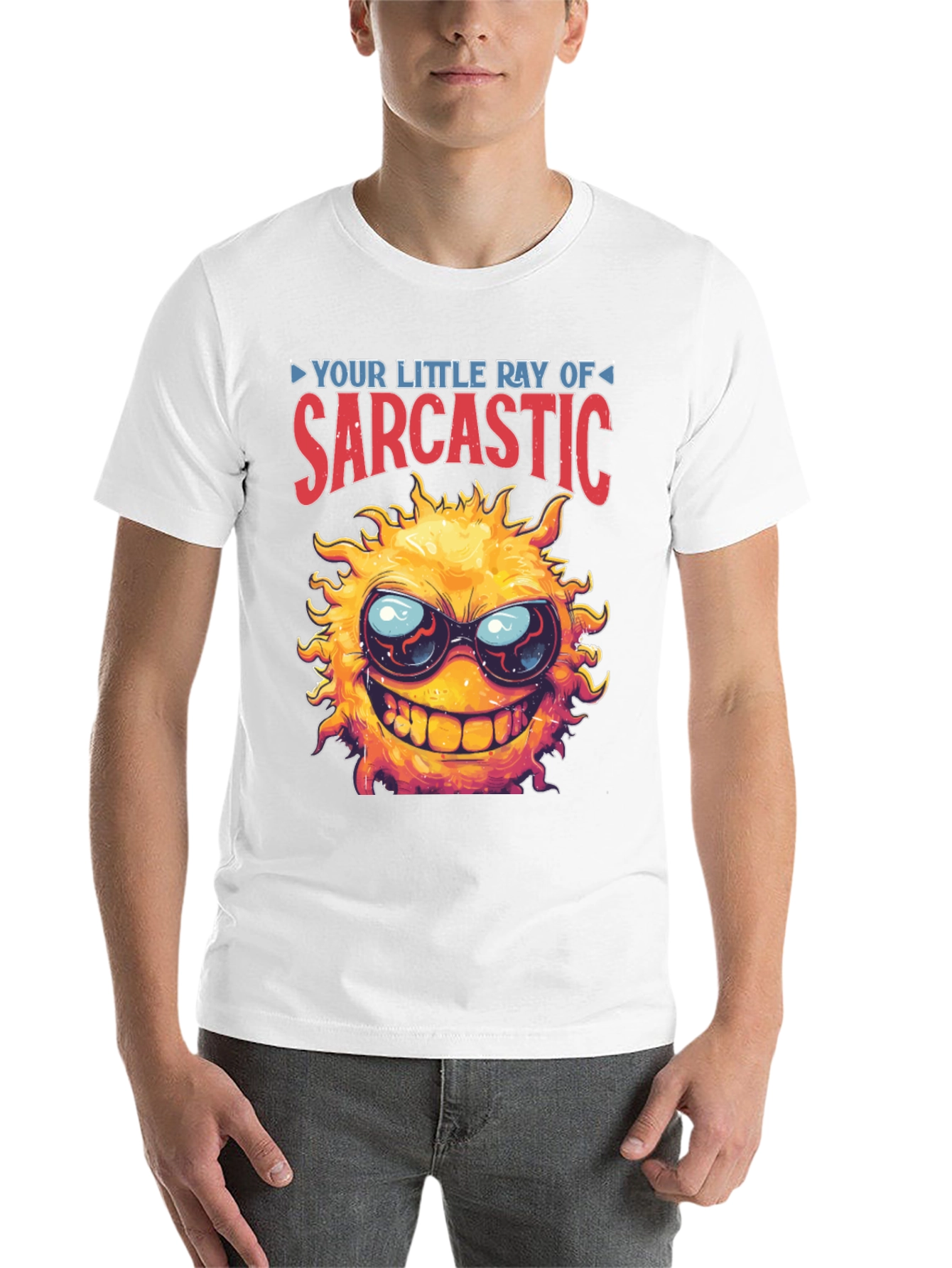 Black Sarcastic Sun Graphic T-Shirt - Black view 14