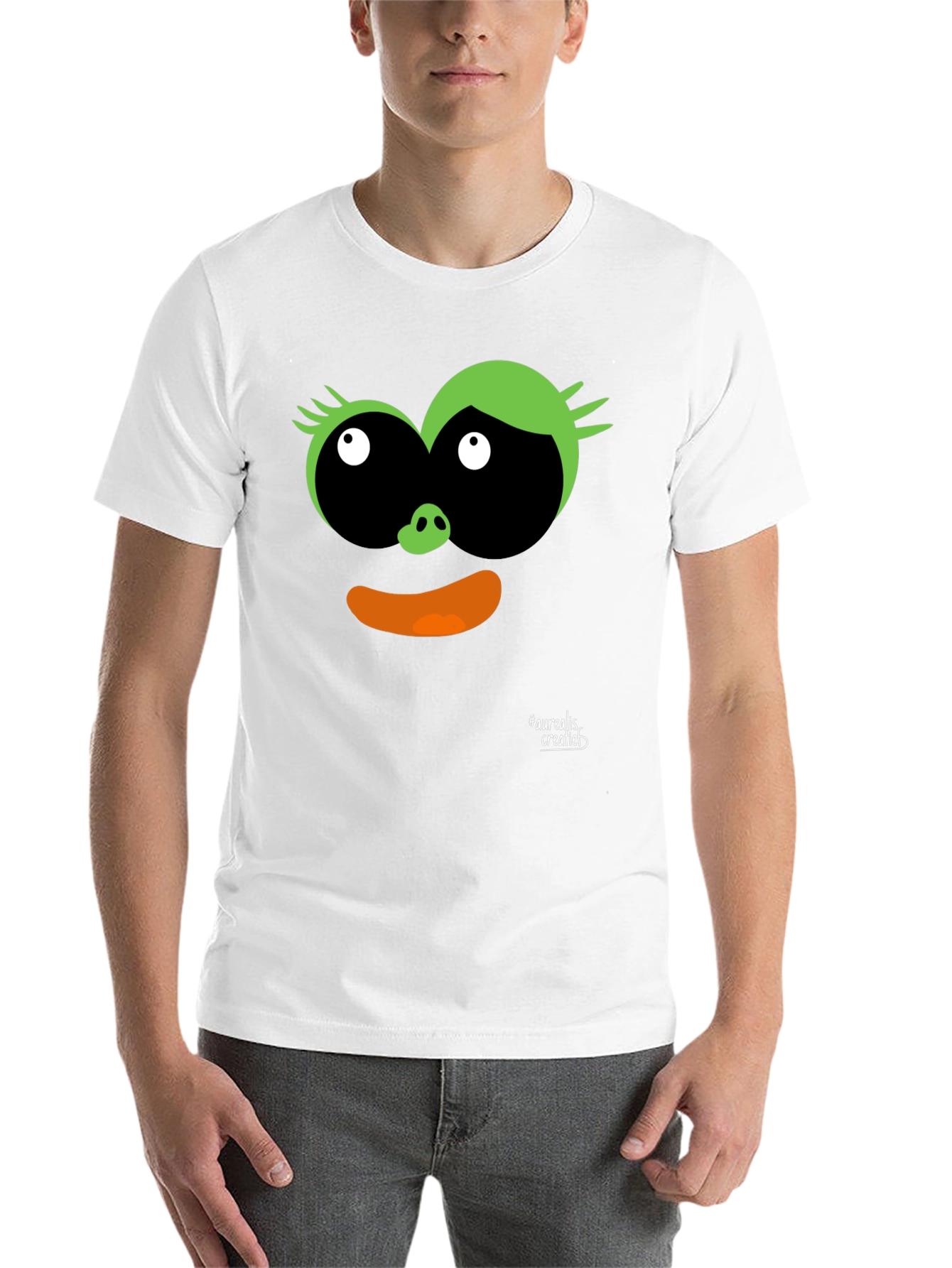 Black Fun Cartoon Face Black T-Shirt view 14