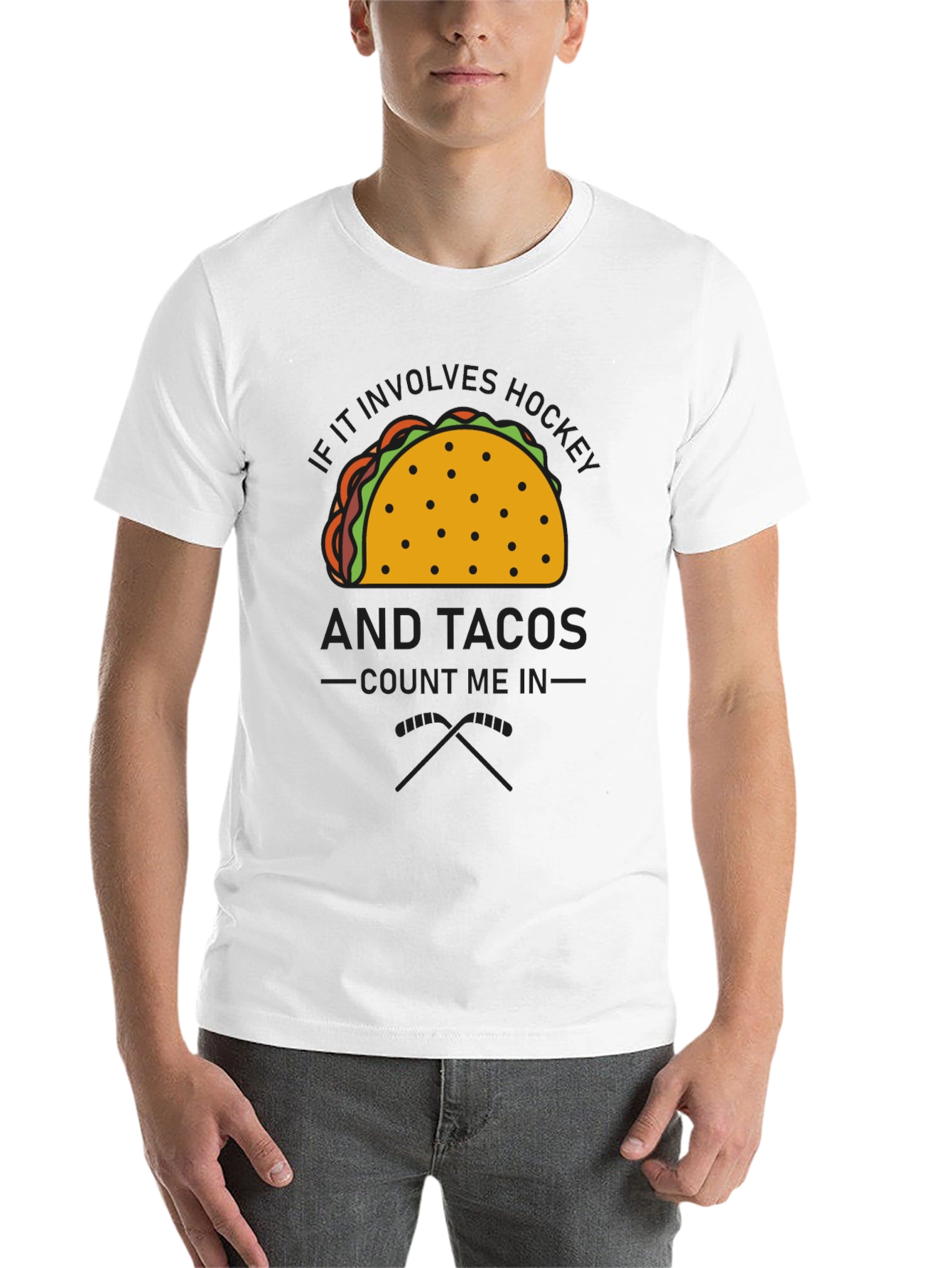 Black Hockey and Tacos Graphic Tee view 14