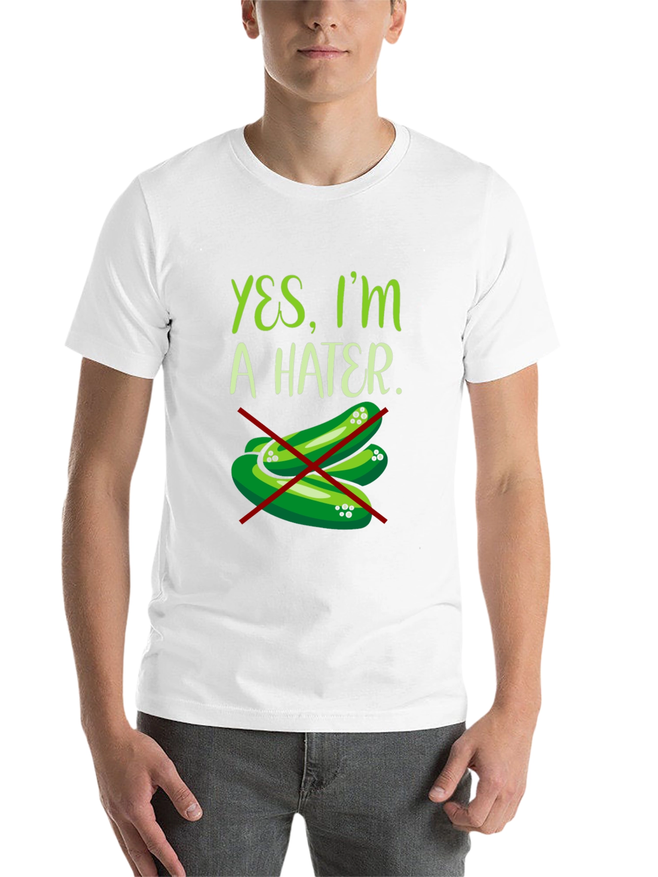 Black Yes, I'm a Hater Pickle T-Shirt view 14