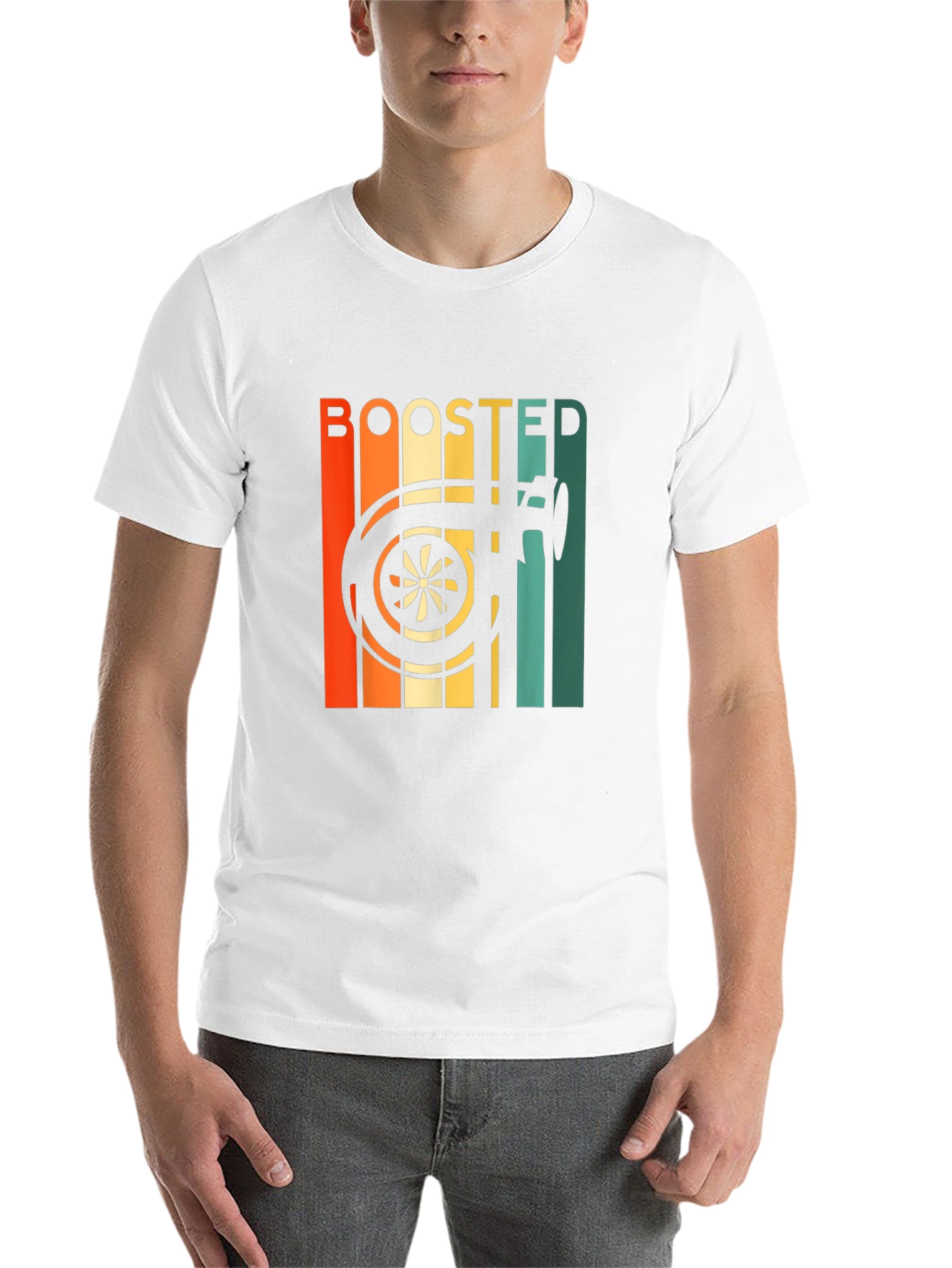 Black Boosted Turbo T-Shirt - Automotive Enthusiast Style view 14