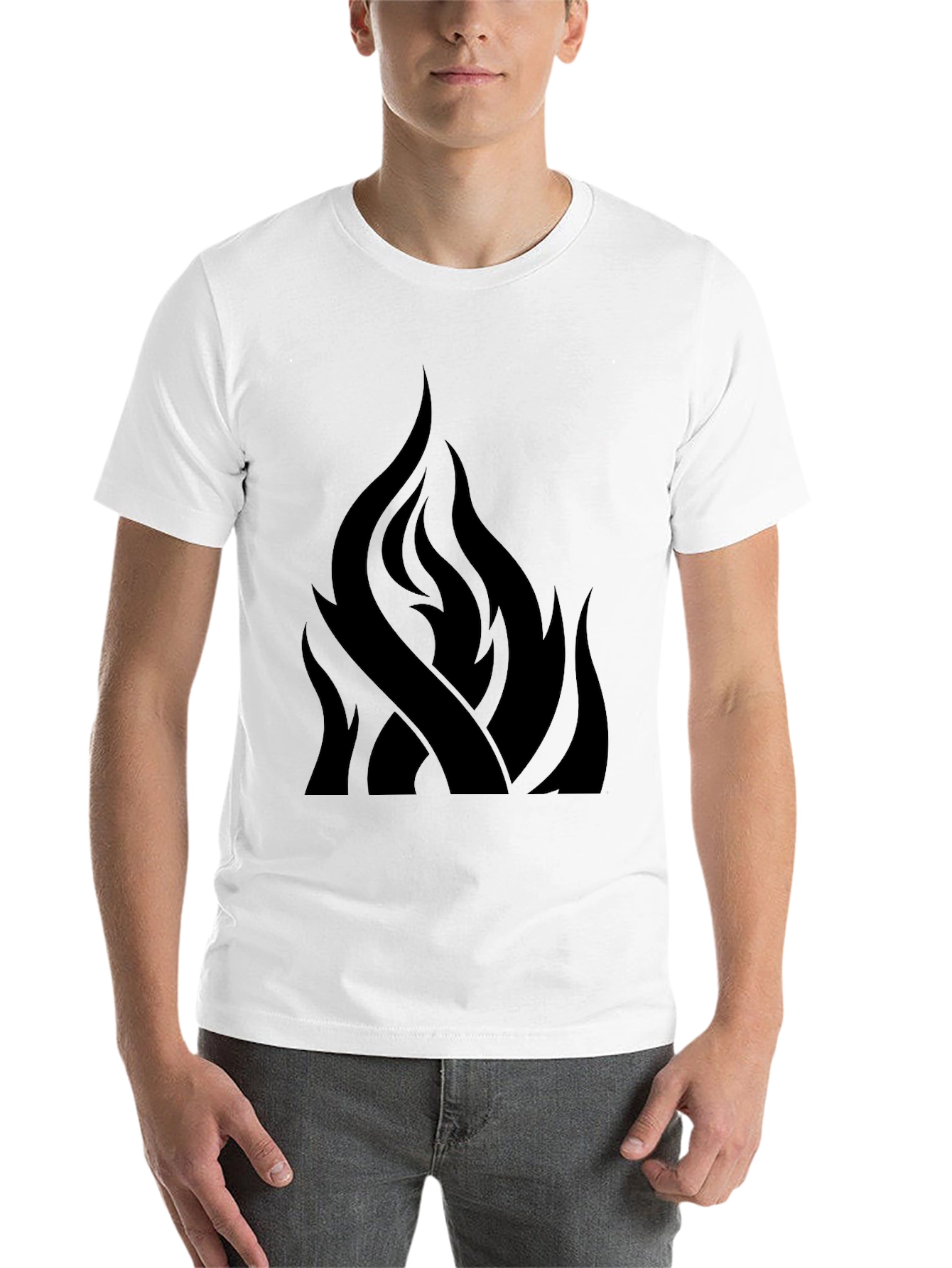 Black Black Flames Graphic Tee - Men's Casual Shirt view 14