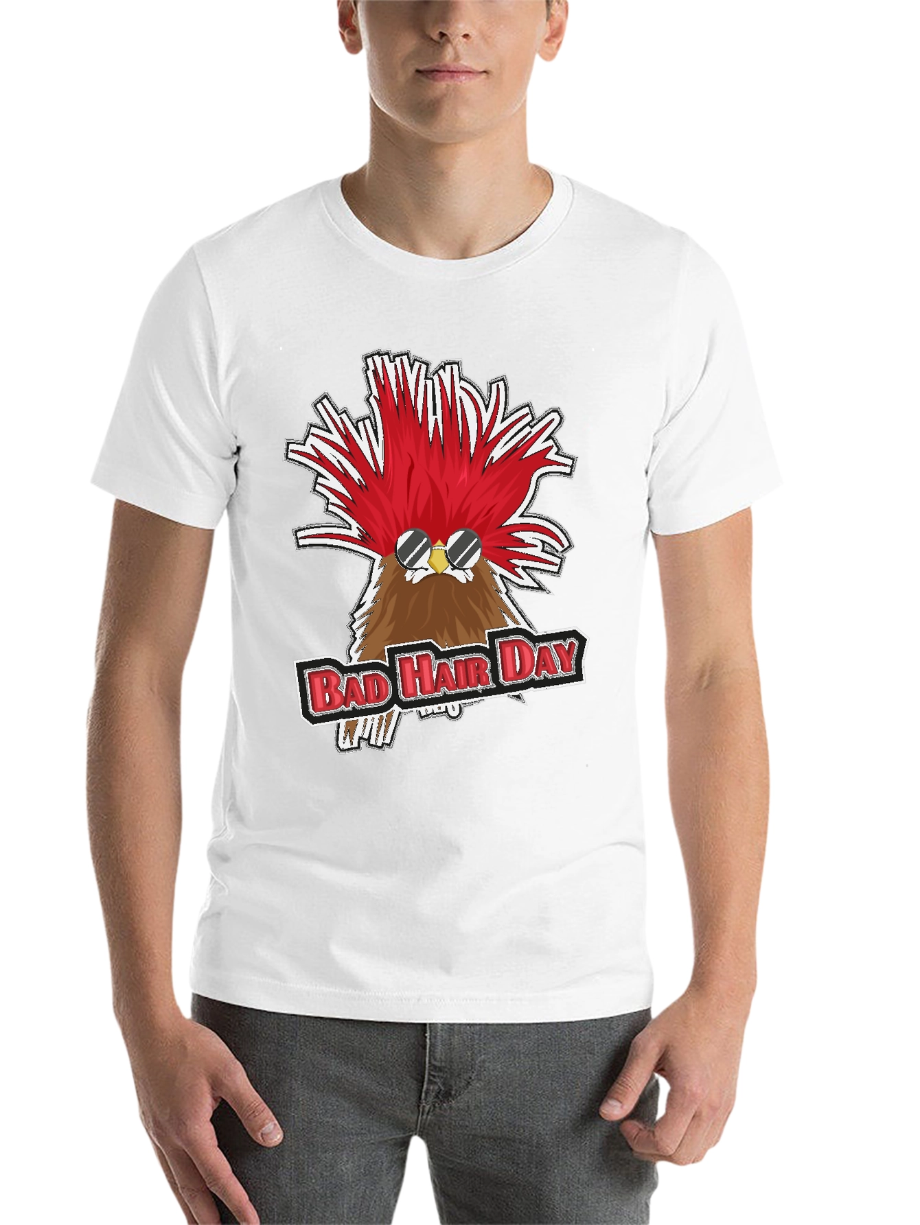 Black Bad Hair Day Chicken Graphic Tee view 14