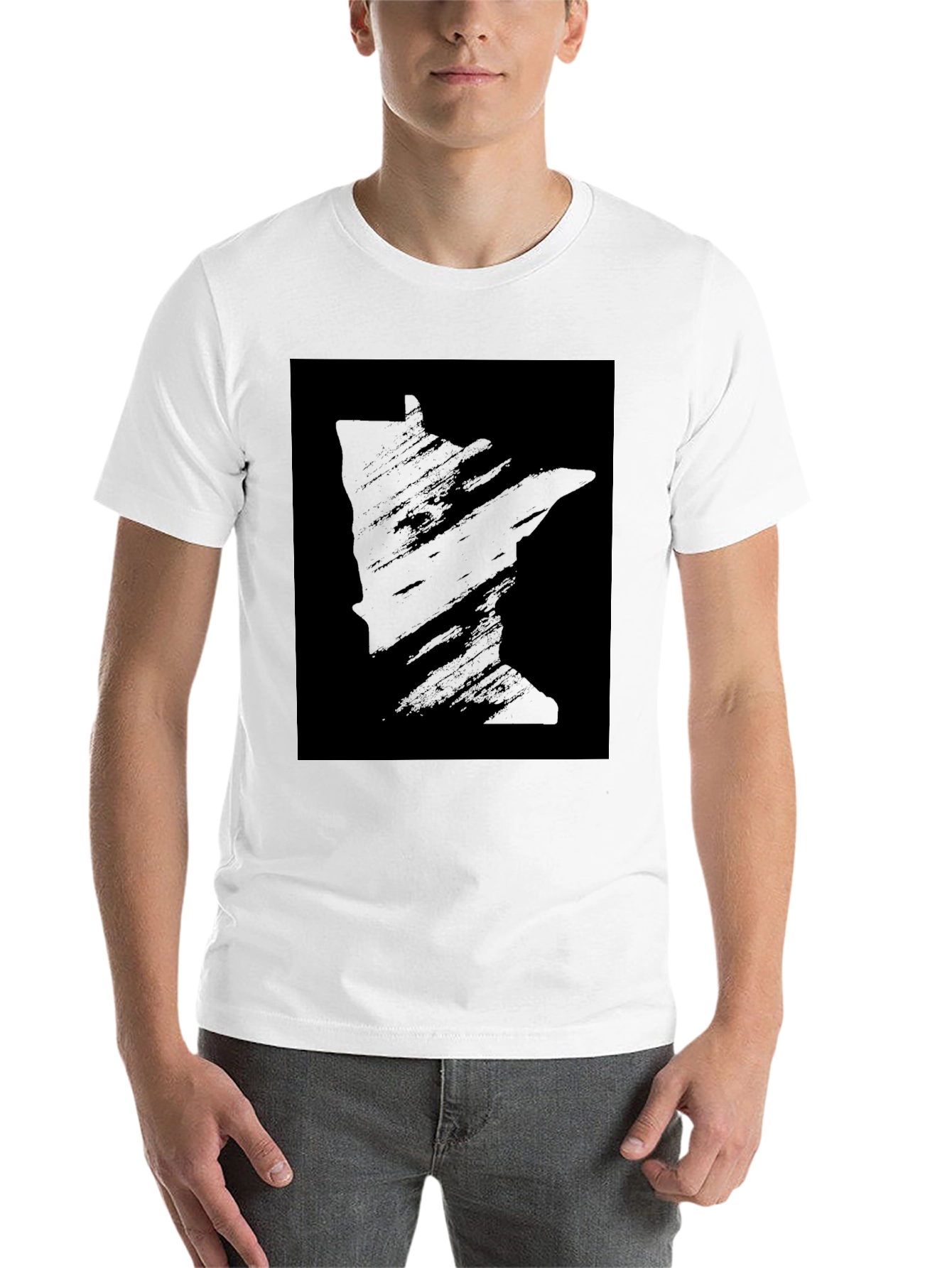 Black Minnesota State Silhouette Black T-Shirt view 14