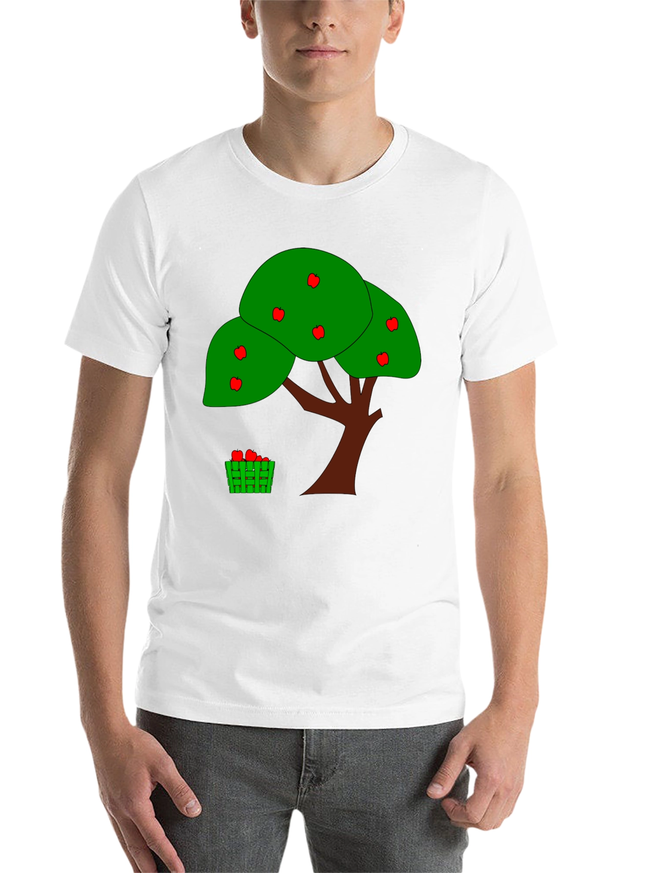 Black Apple Tree Graphic Print Black T-Shirt view 14