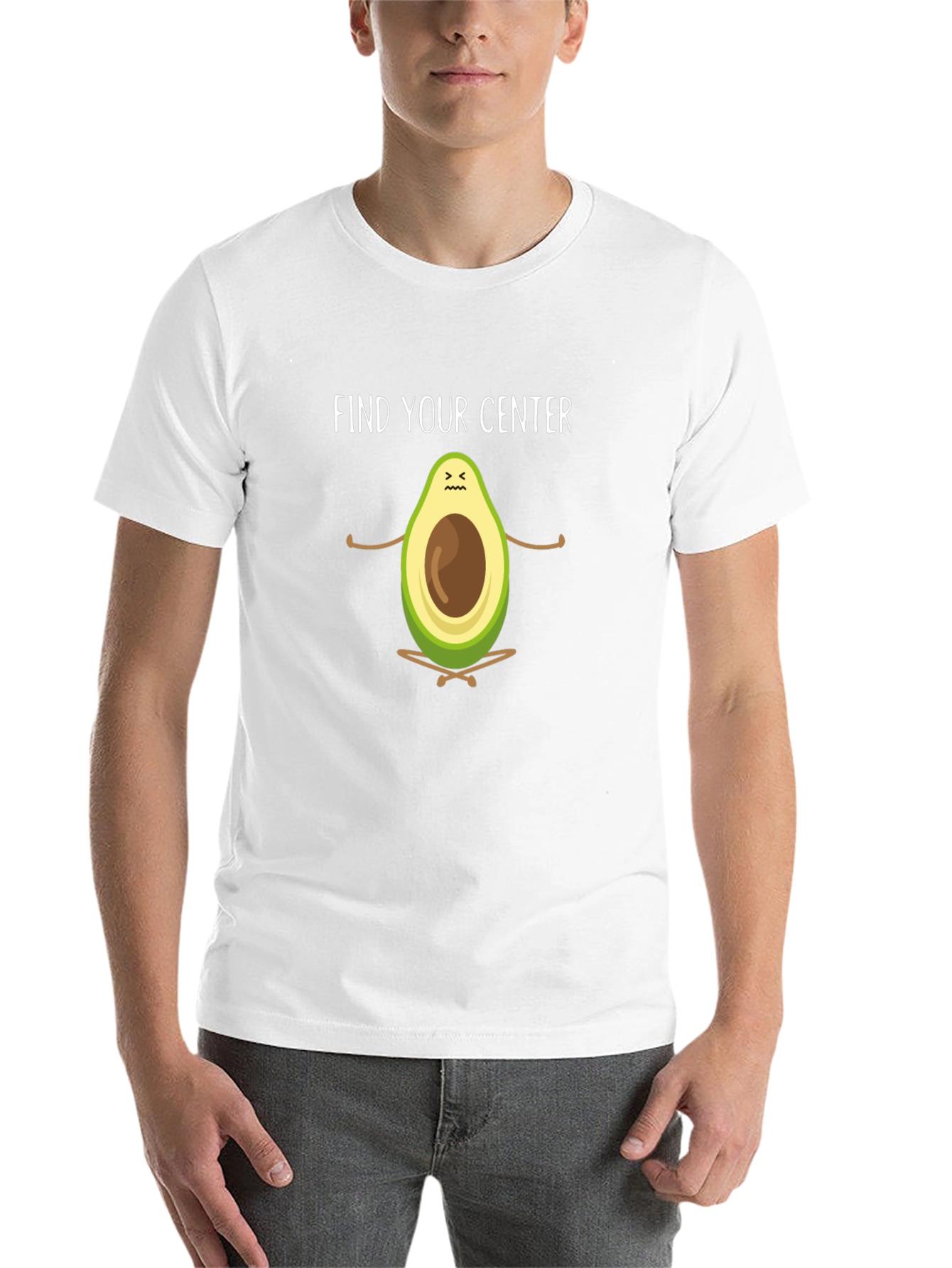 Black Find Your Center Avocado Meditation T-Shirt view 14