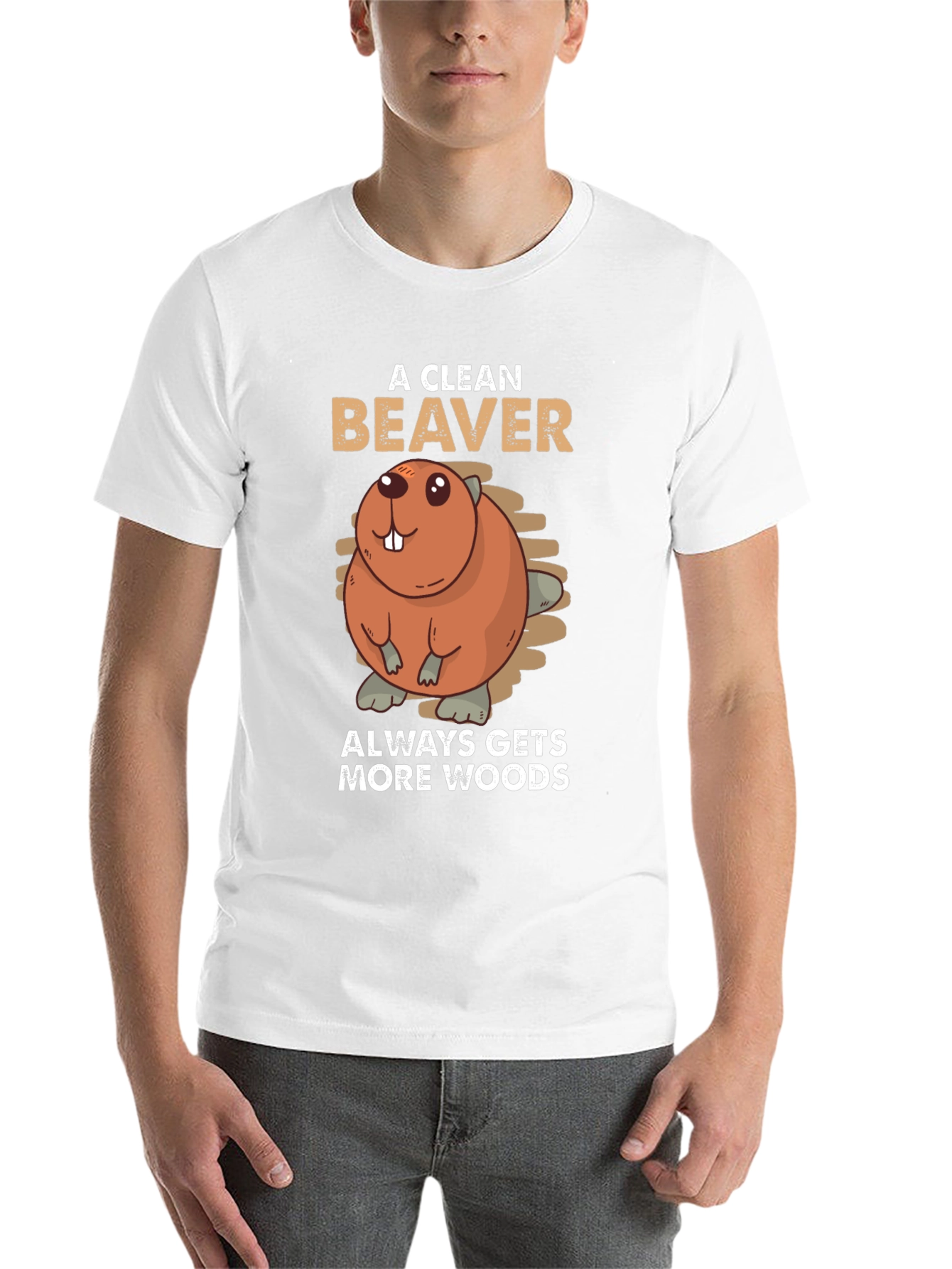 Black A Clean Beaver Always Gets More Woods T-Shirt view 14