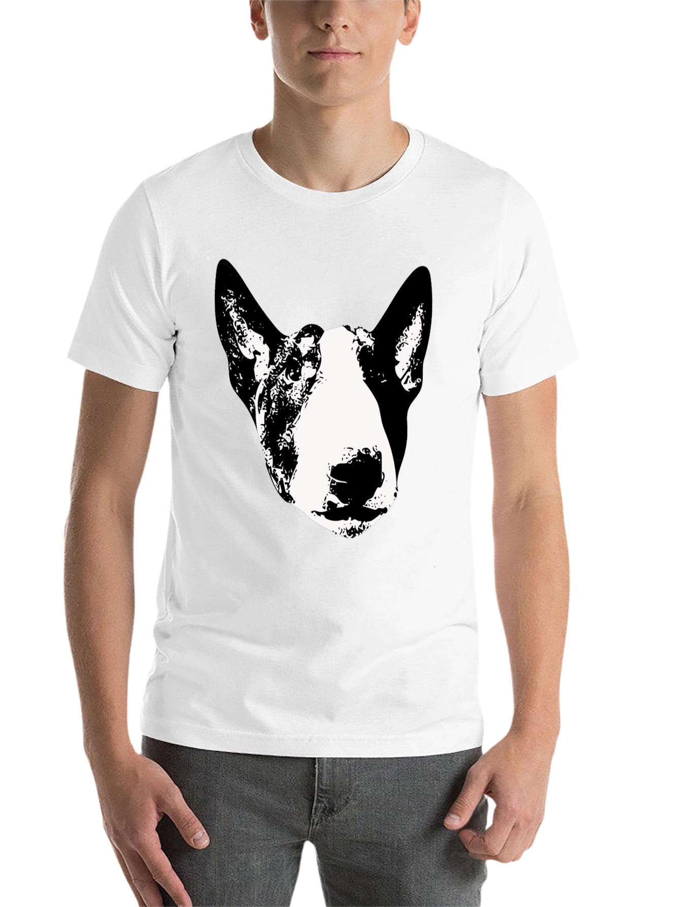 Black Bull Terrier Graphic Tee - Black Cotton Blend view 14