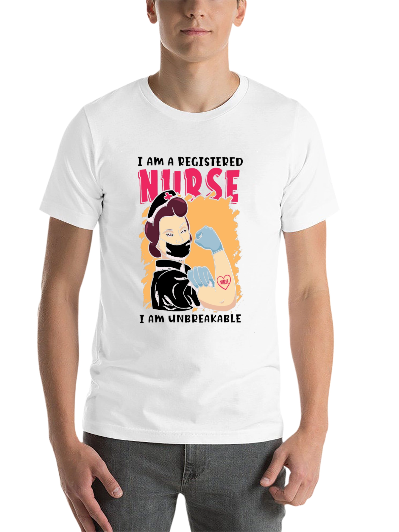 Black Registered Nurse Unbreakable Graphic T-Shirt view 14
