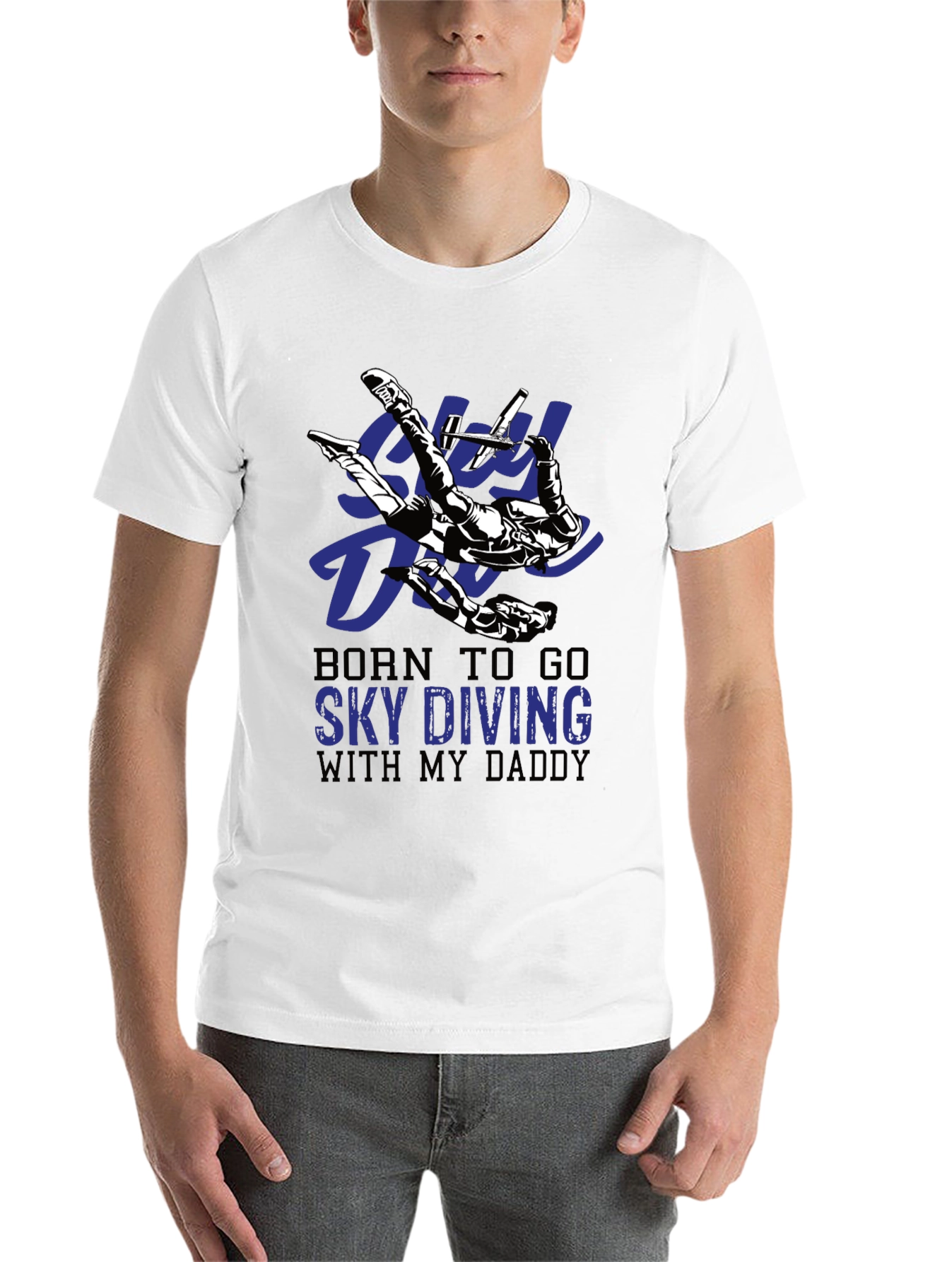 Black Skydiving Daddy T-Shirt | Born To Go Sky Diving view 14