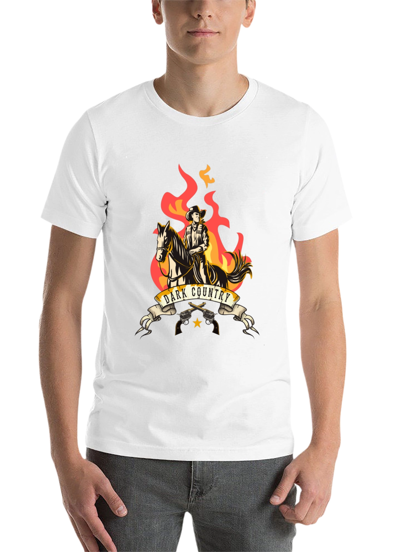 Black Dark Country Cowboy Graphic Tee view 14